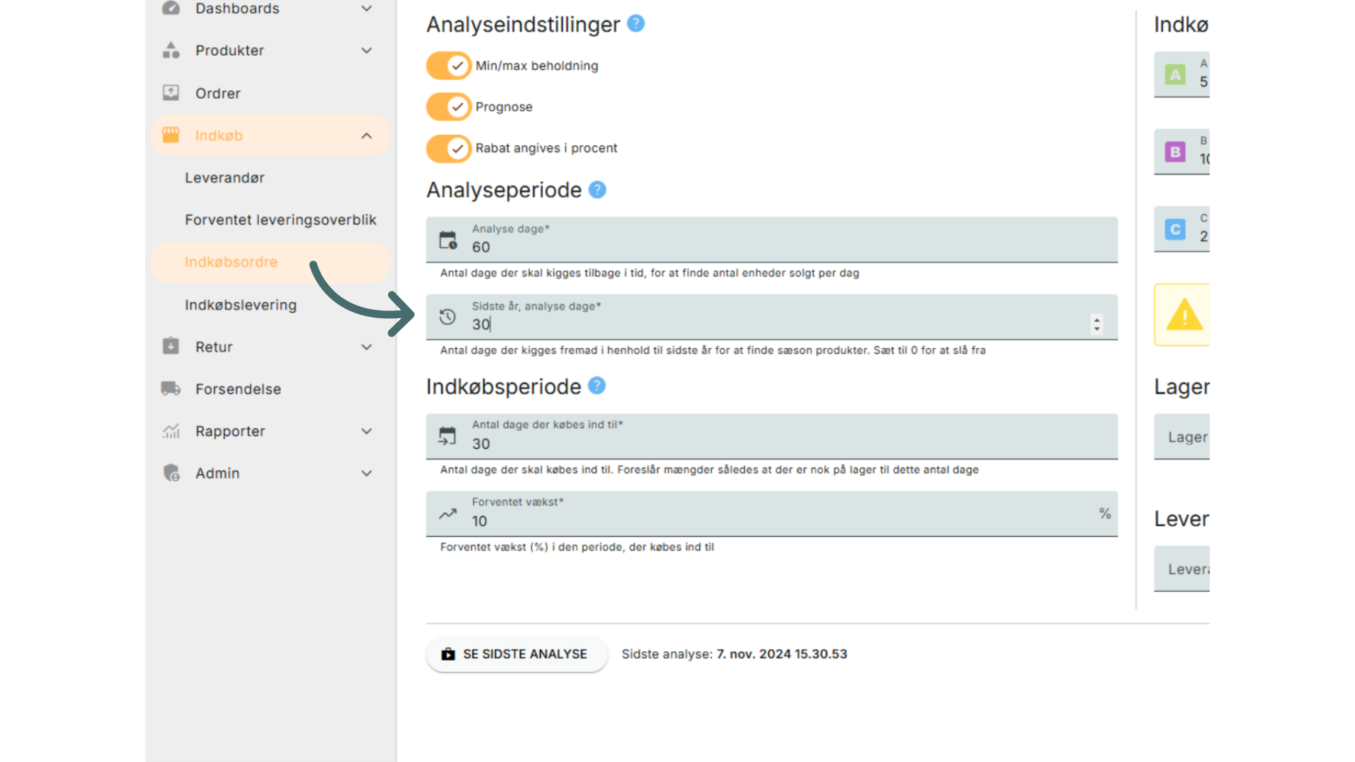 Sidste år, analyse dage