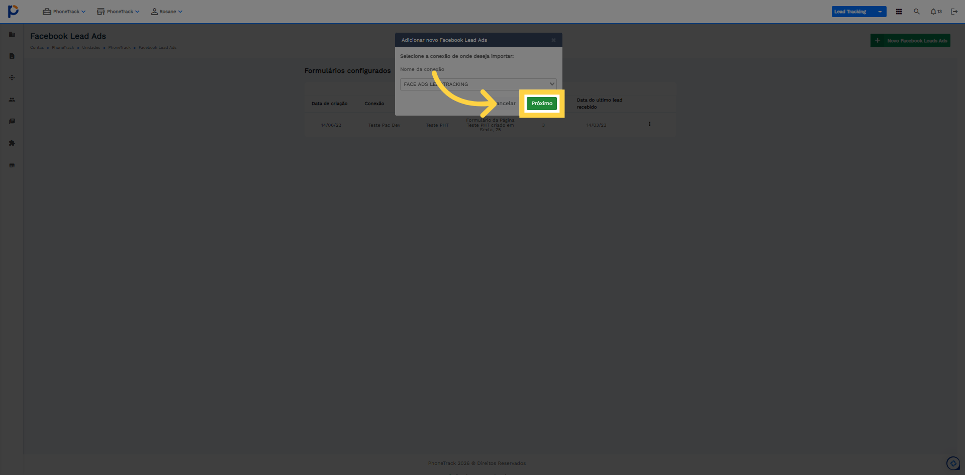 Avançar Configuração