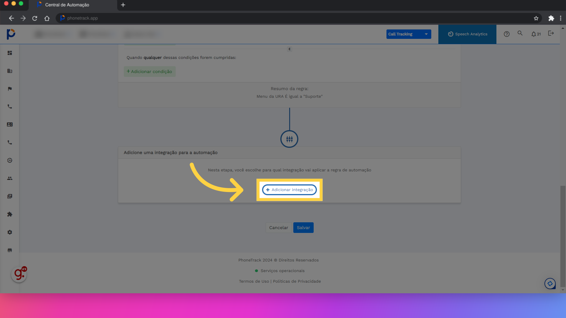 Adicionar integração