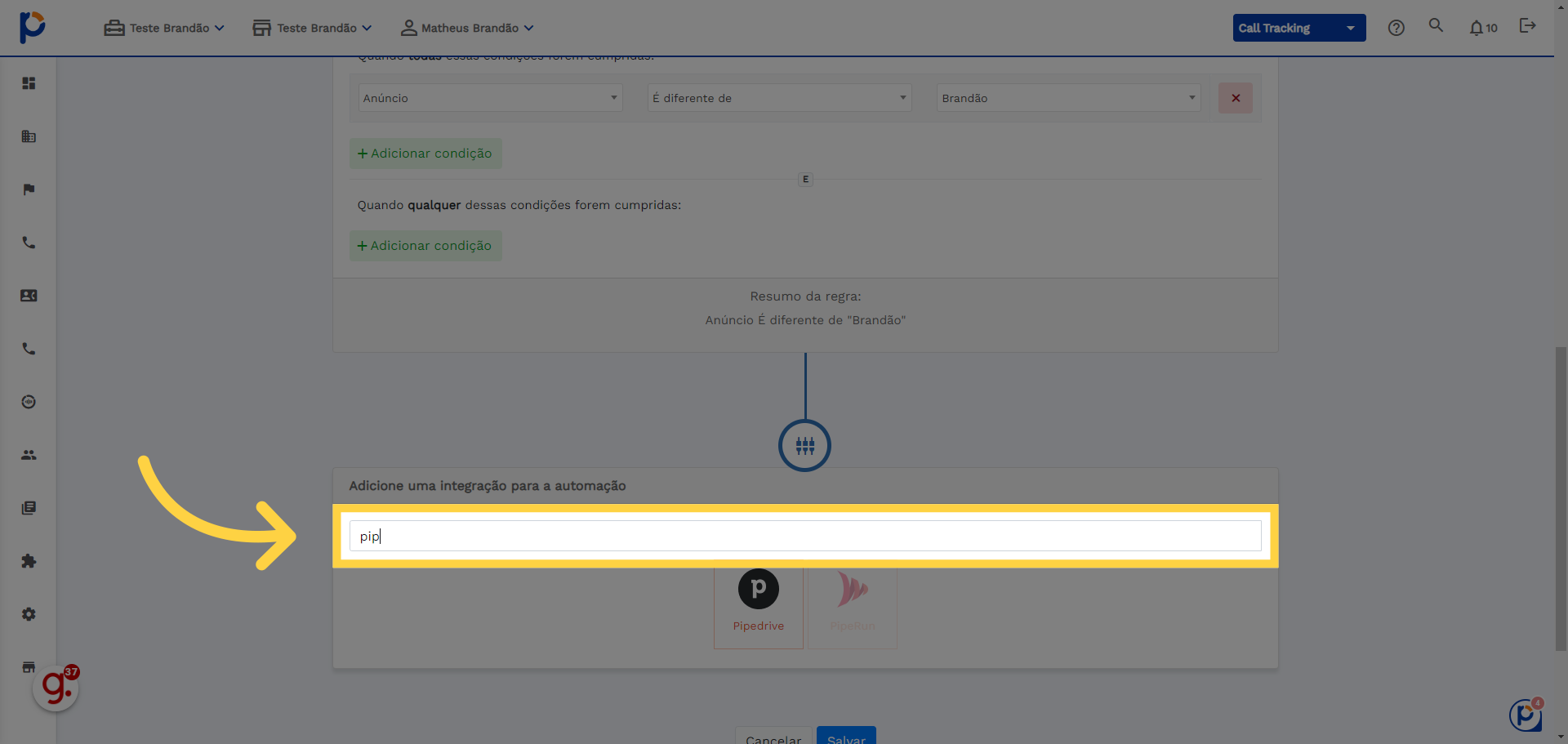 Busque por PipeDrive
