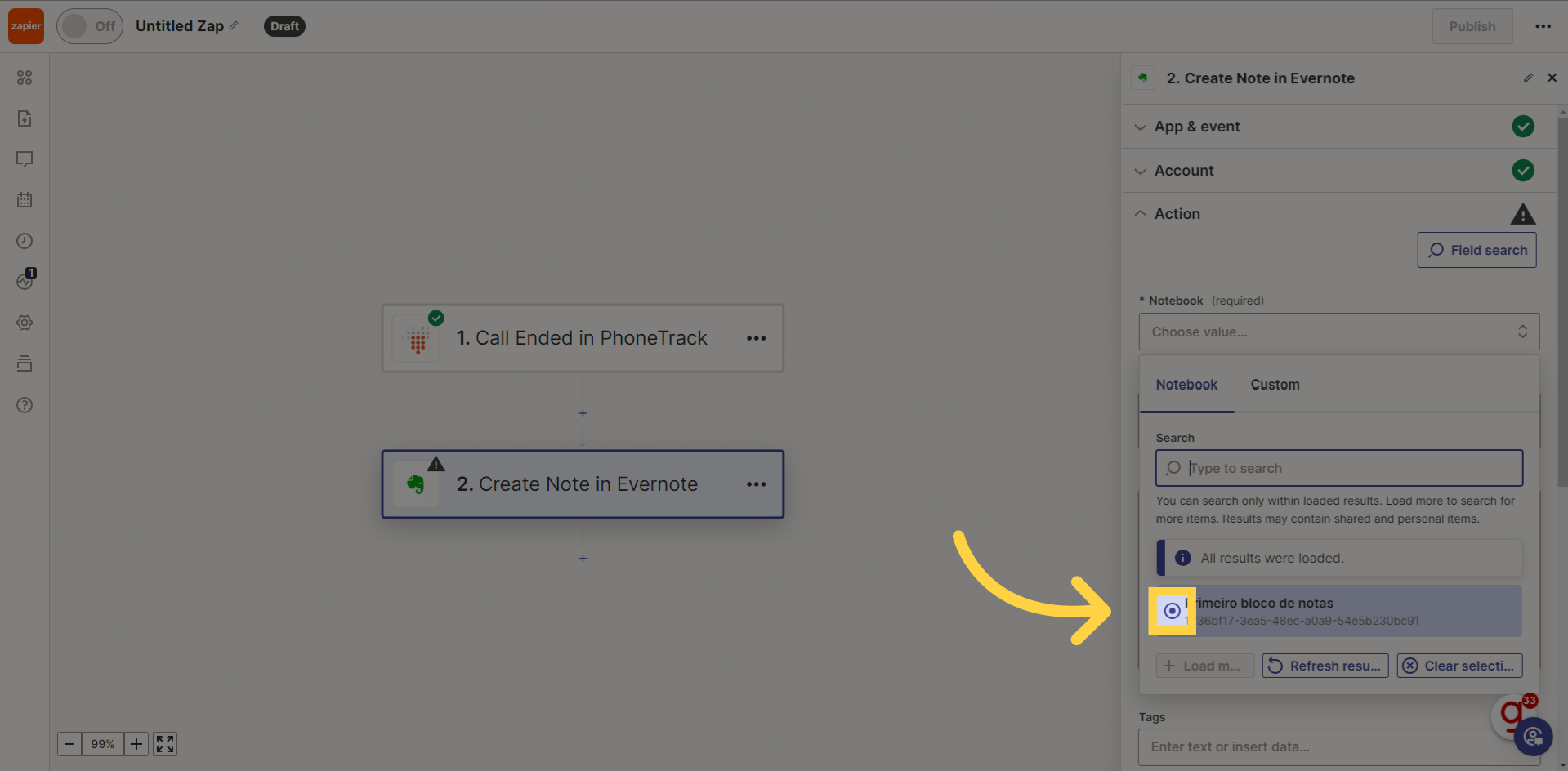 Selecione o formato do arquivo