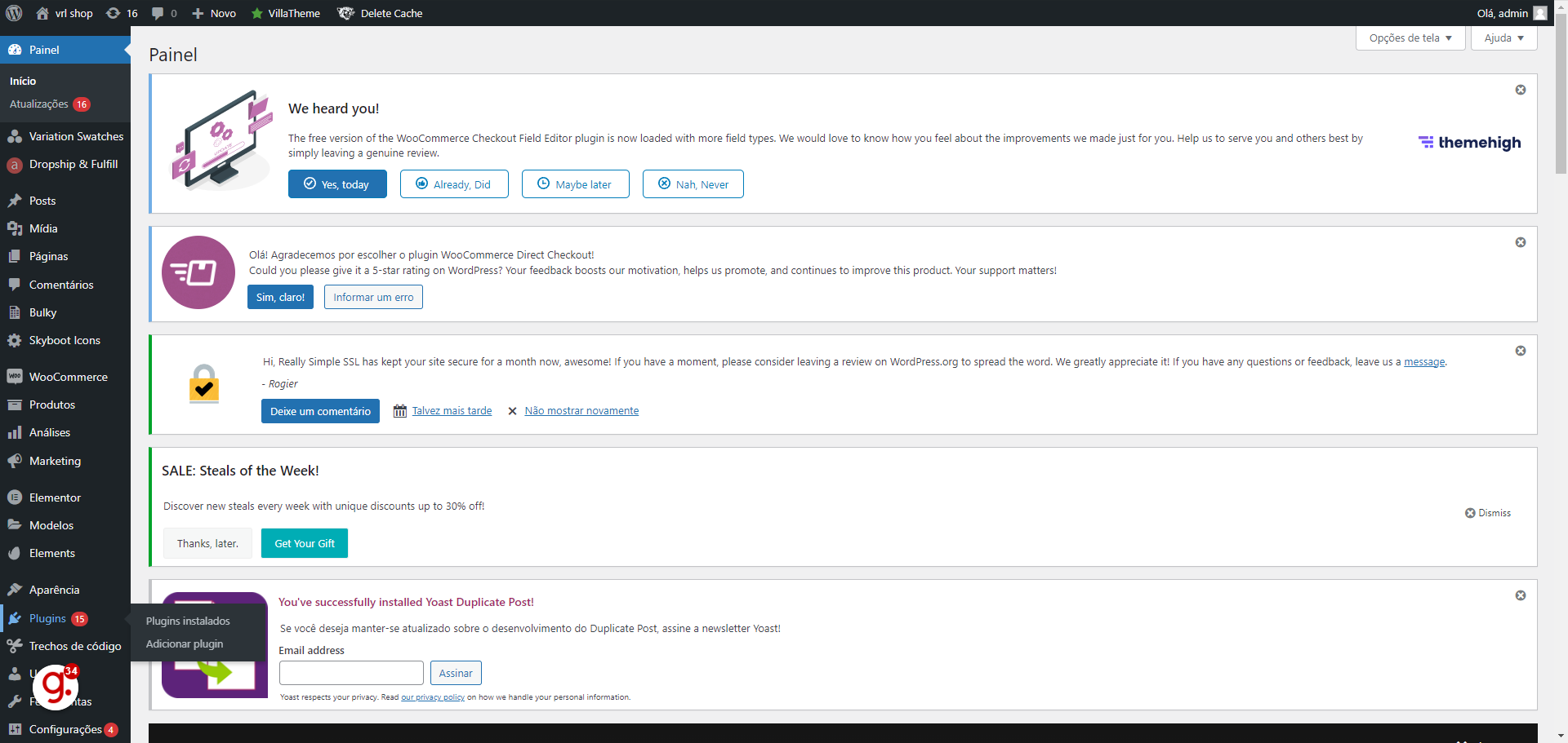 Caso seu site seja Wordpress, acesse o wp-admin dele: