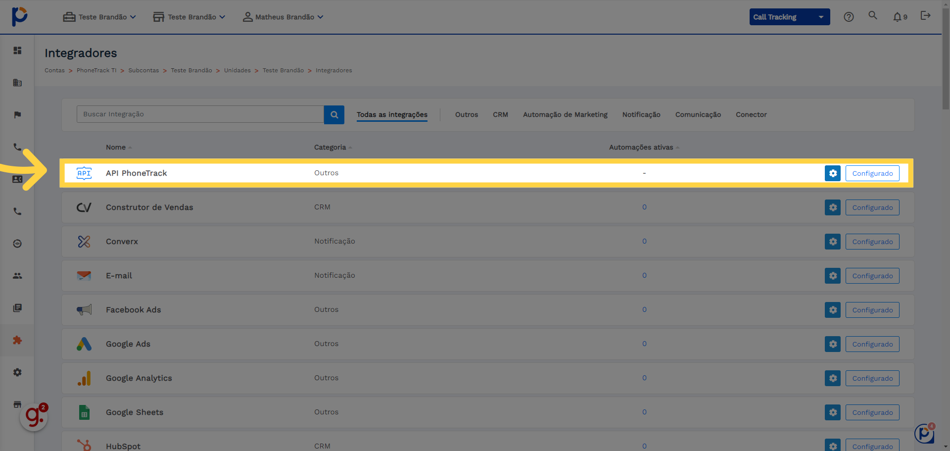 Procure pela API da PhoneTrack