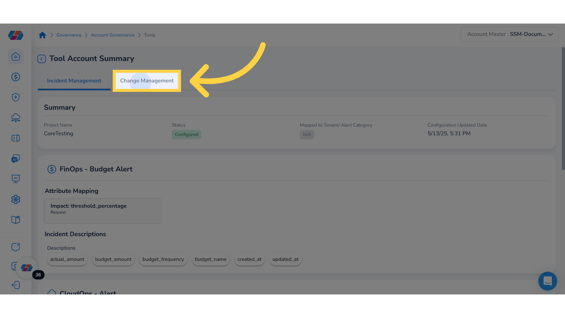 Click 'Change Management'