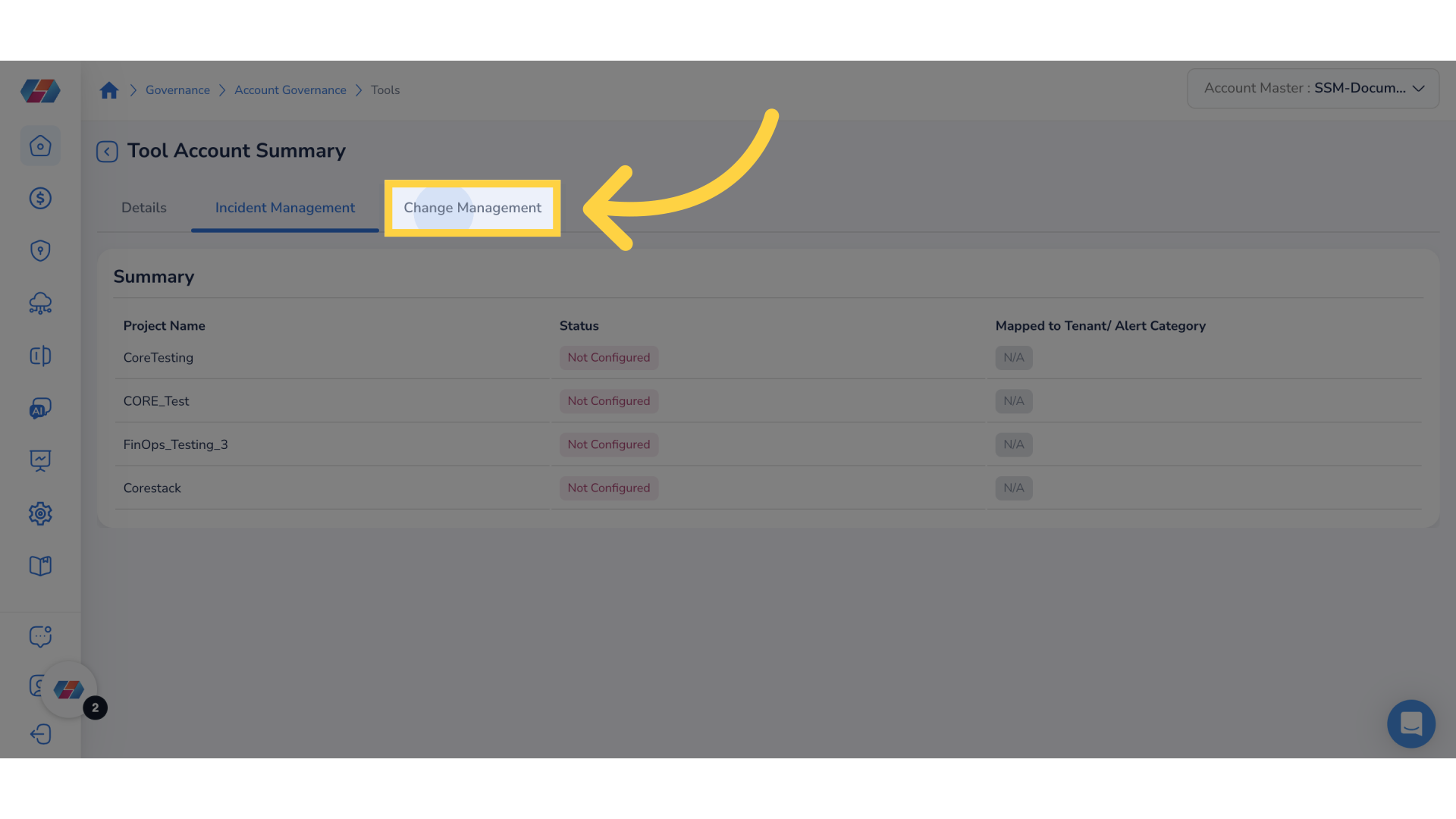 Click 'Change Management'