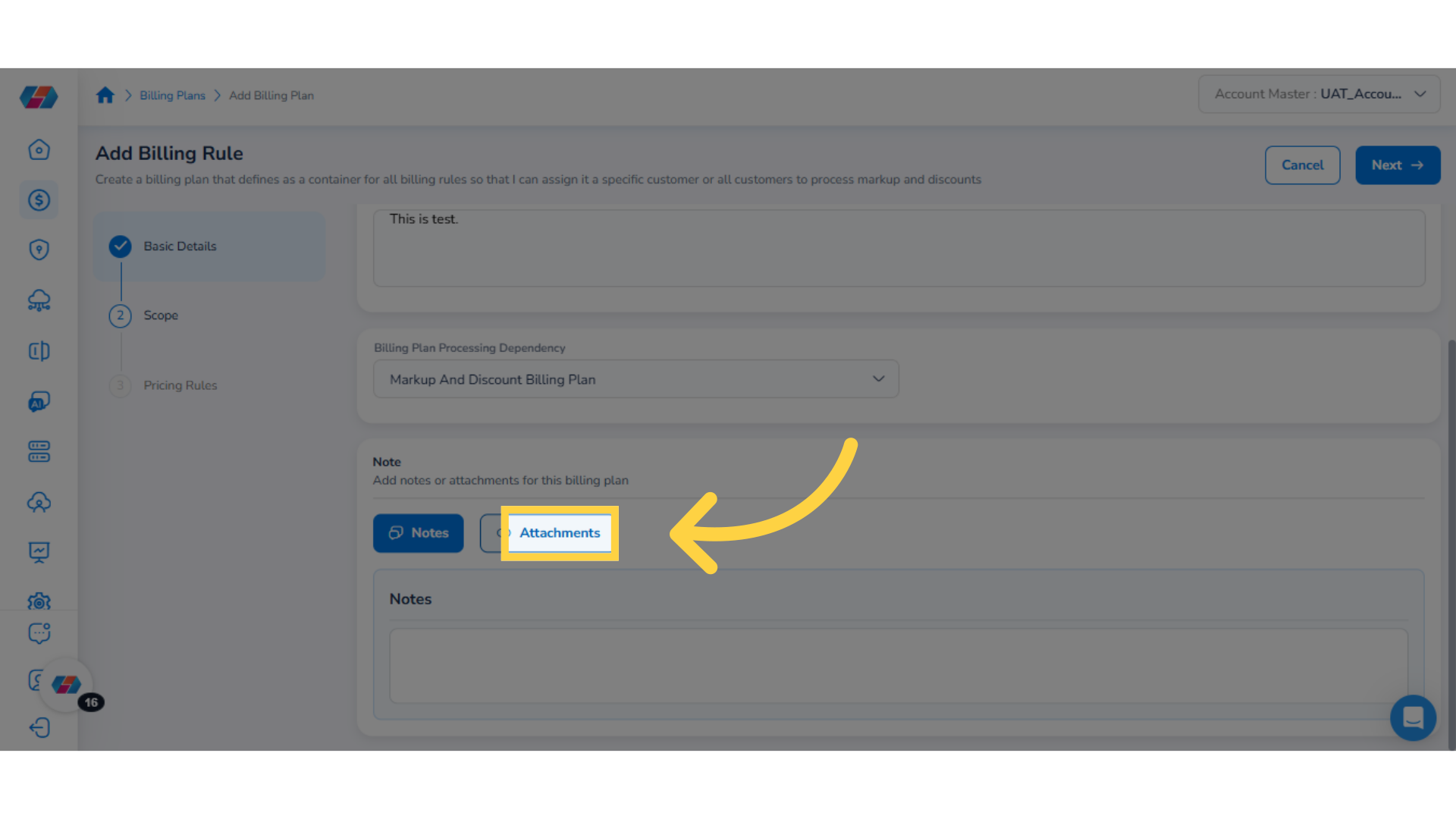 Select 'Attachments'