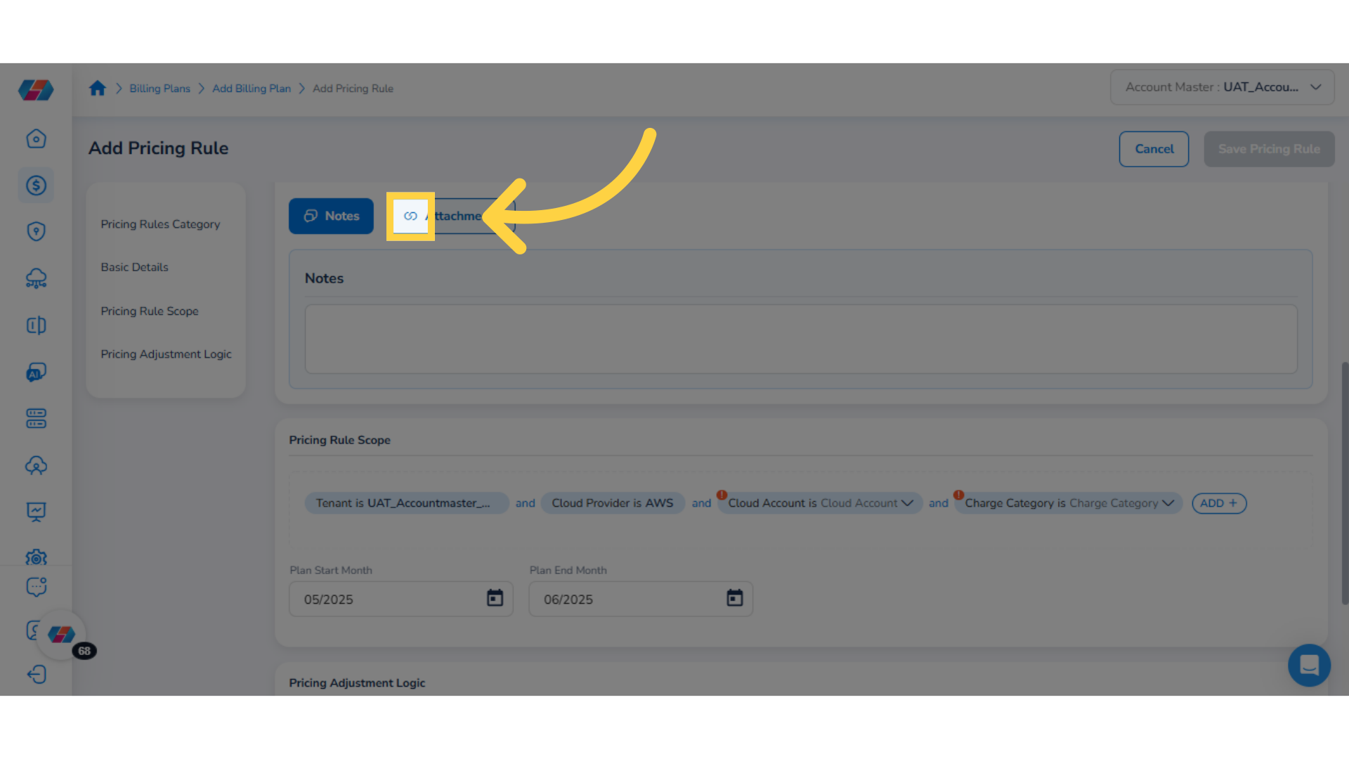 Select 'Attachments'