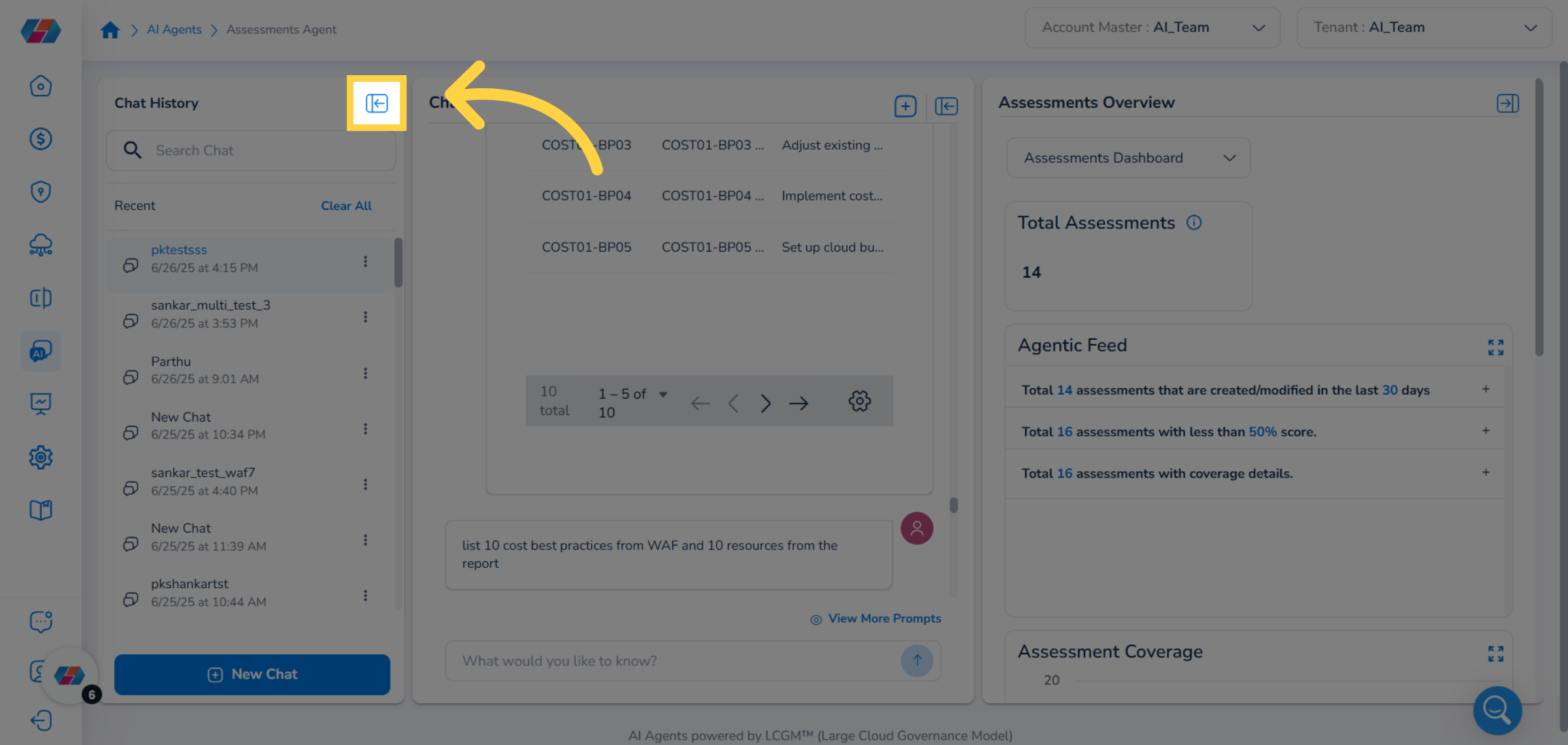 Collapse Chat History