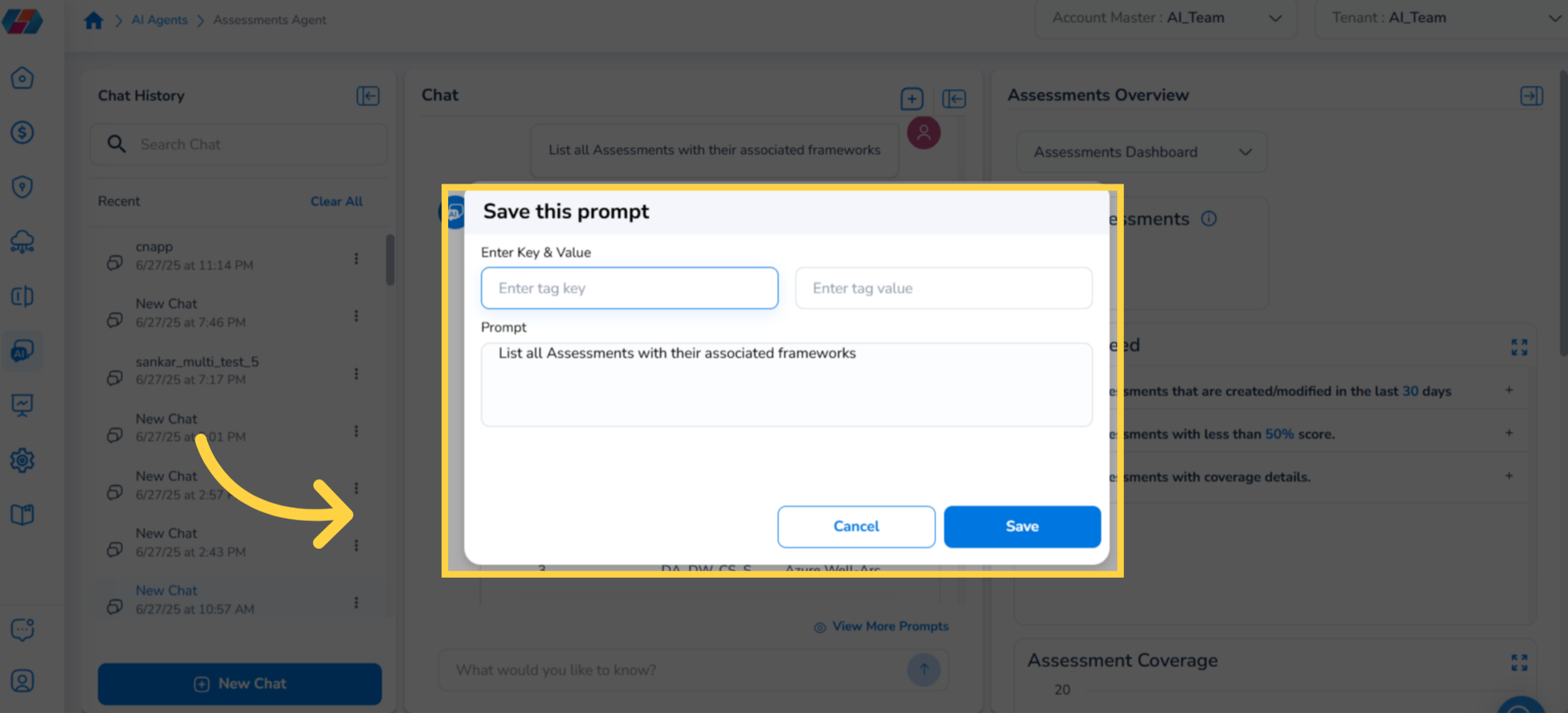Save User Defined Prompt