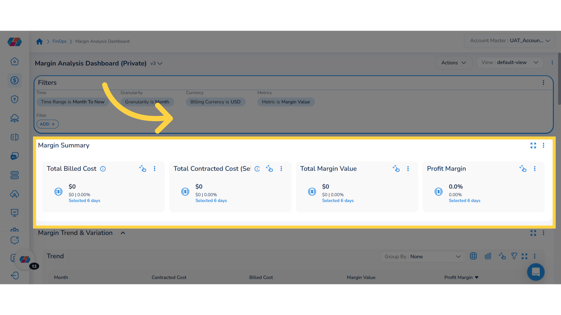 View Margin Summary