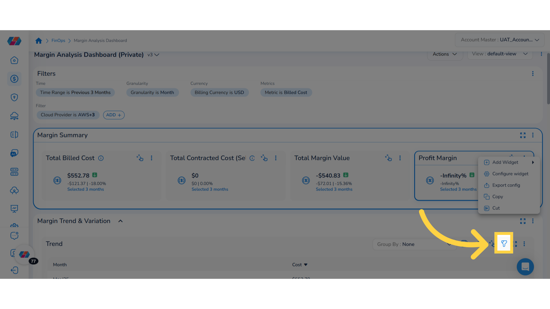 Hide or Display Filters