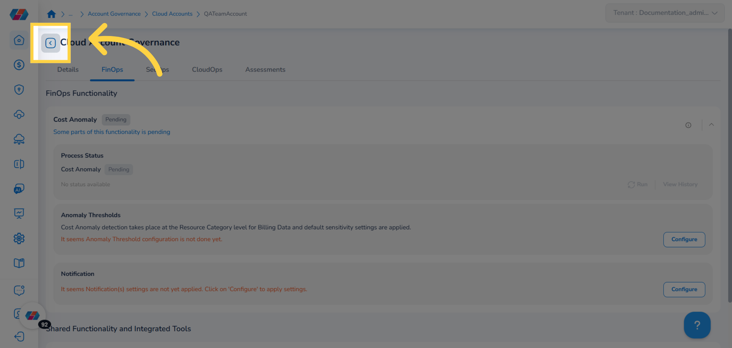 Return to Advanced Settings Screen