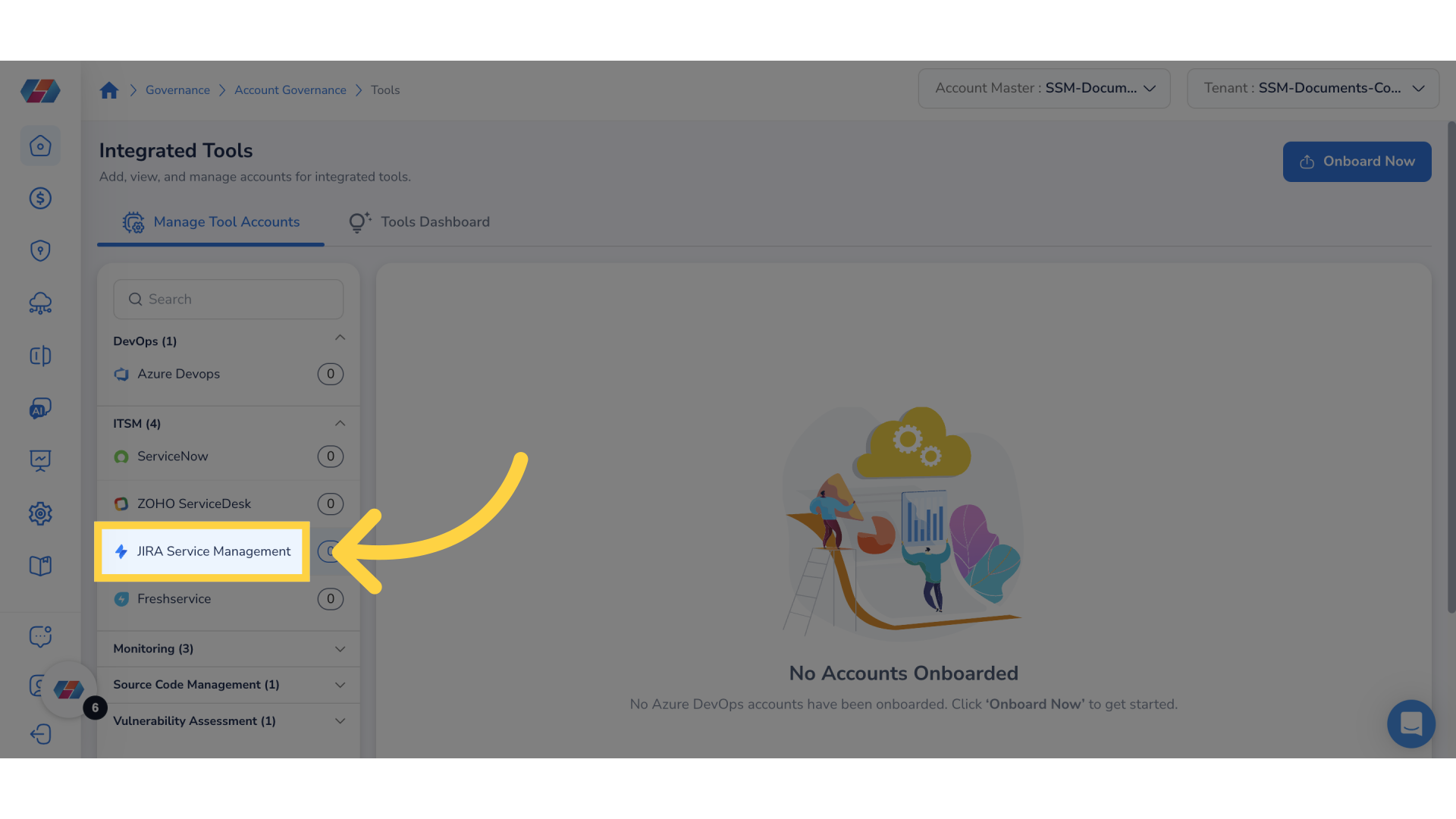 Click 'JIRA Service Management'