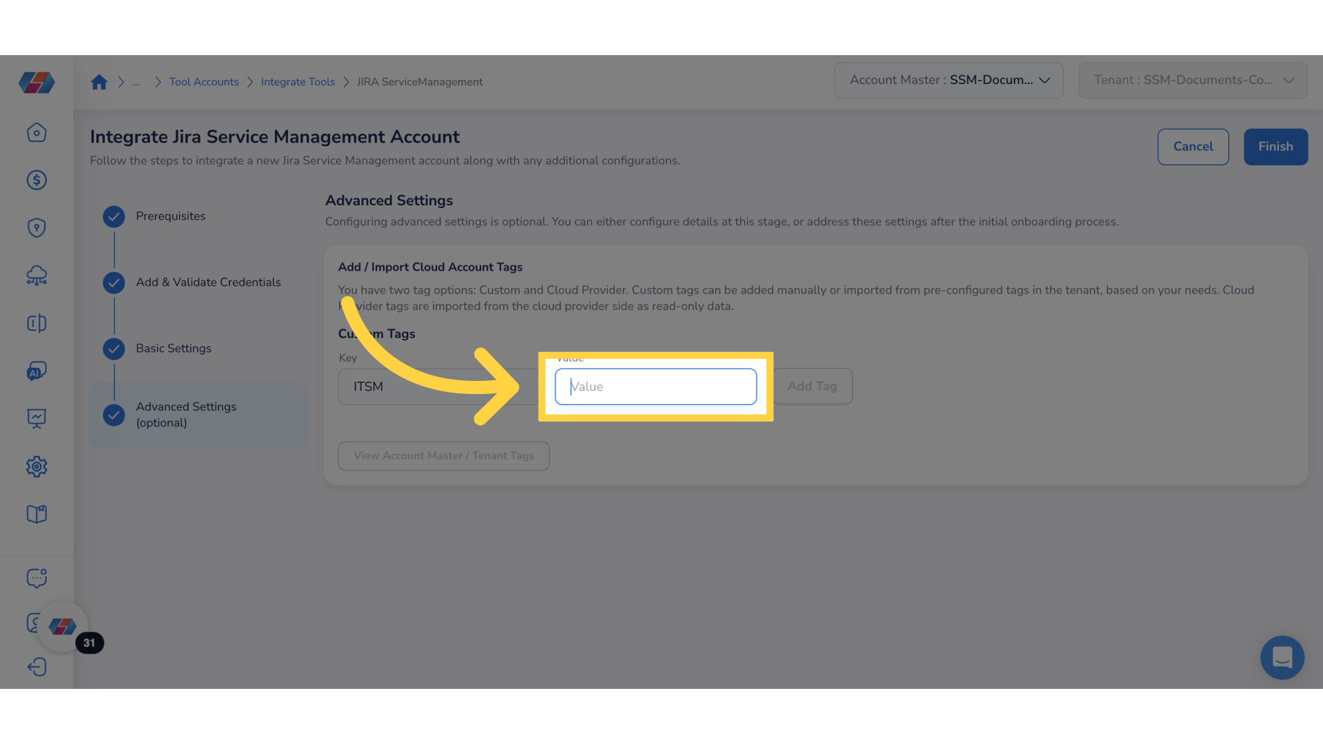 Add 'Tag Key - Value'