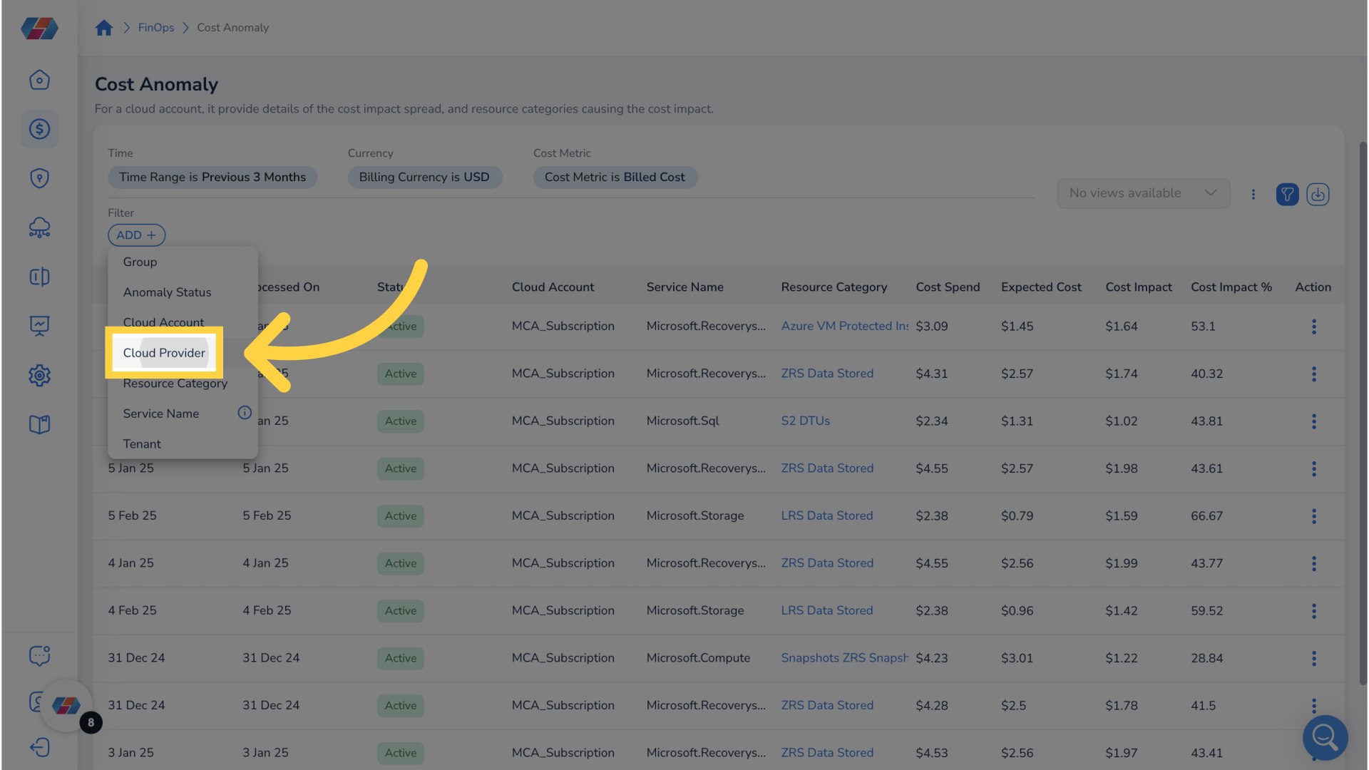 Click 'Cloud Provider'