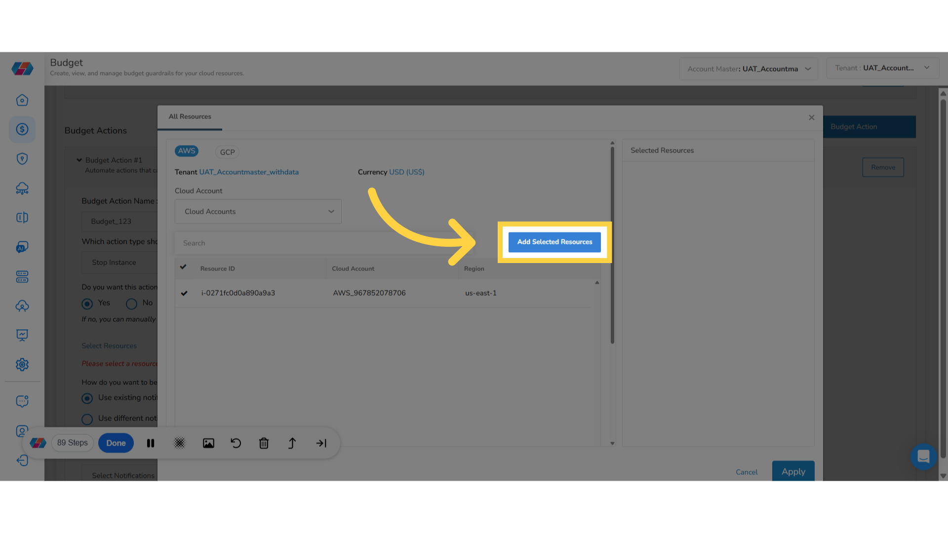 Add Selected Resources