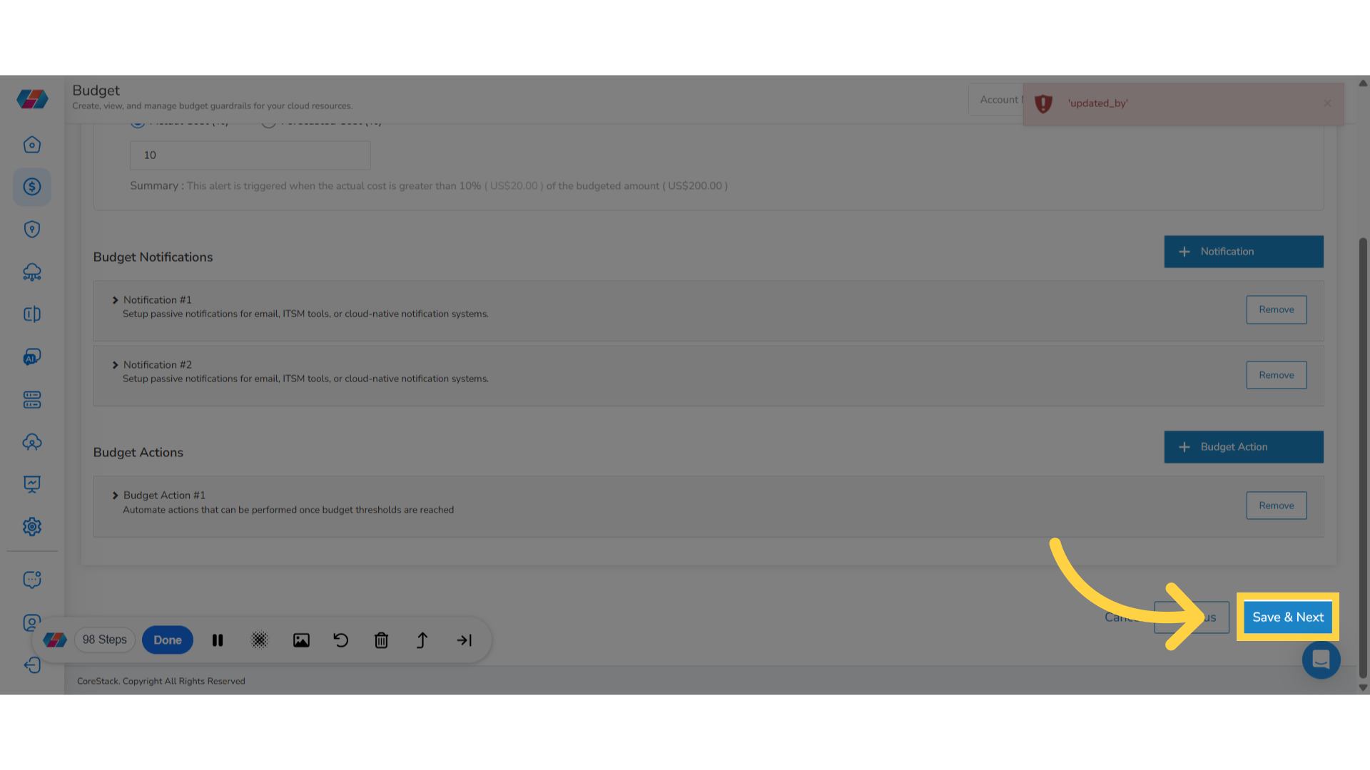 Save Details on the Page