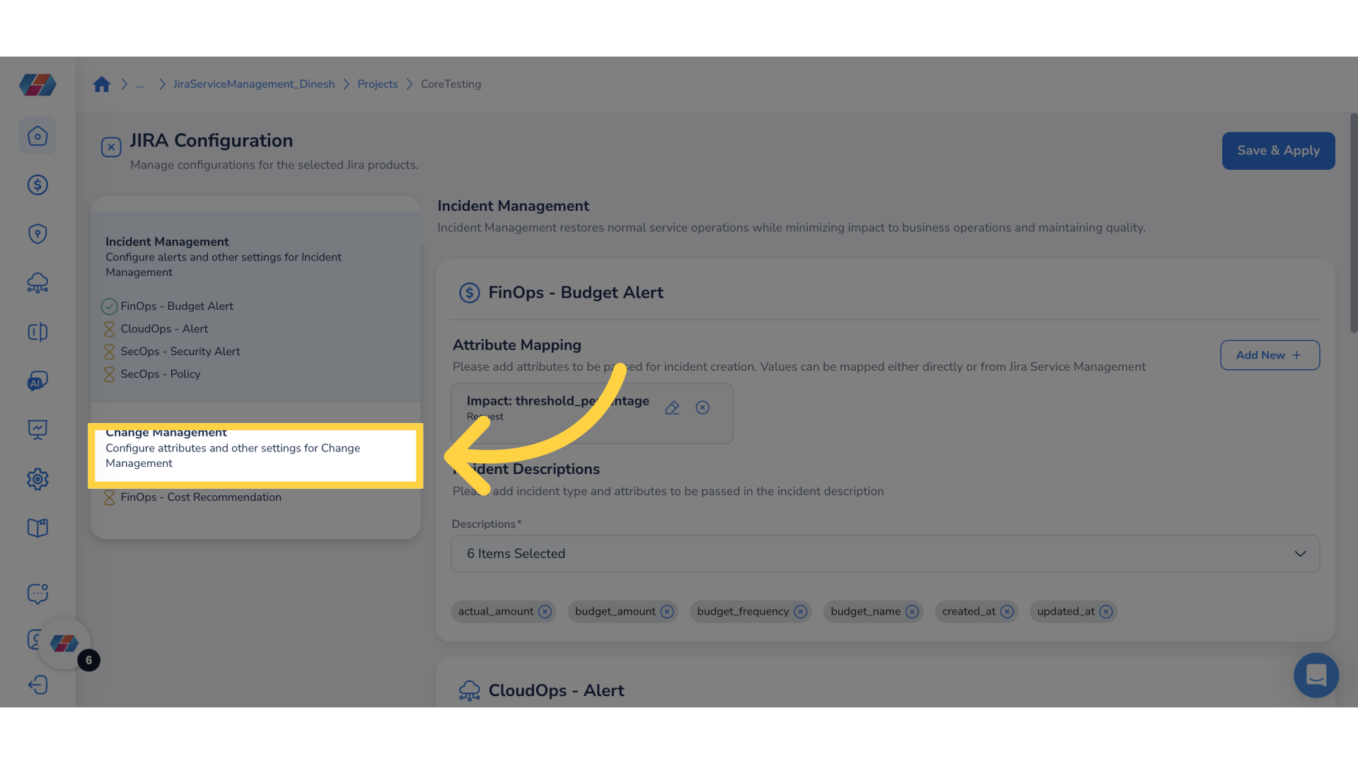 Click 'Change Management'