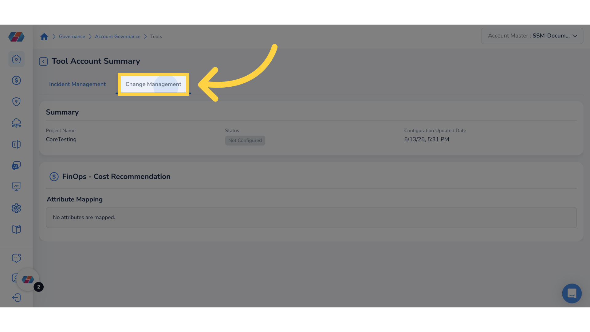 Click 'Change Management'
