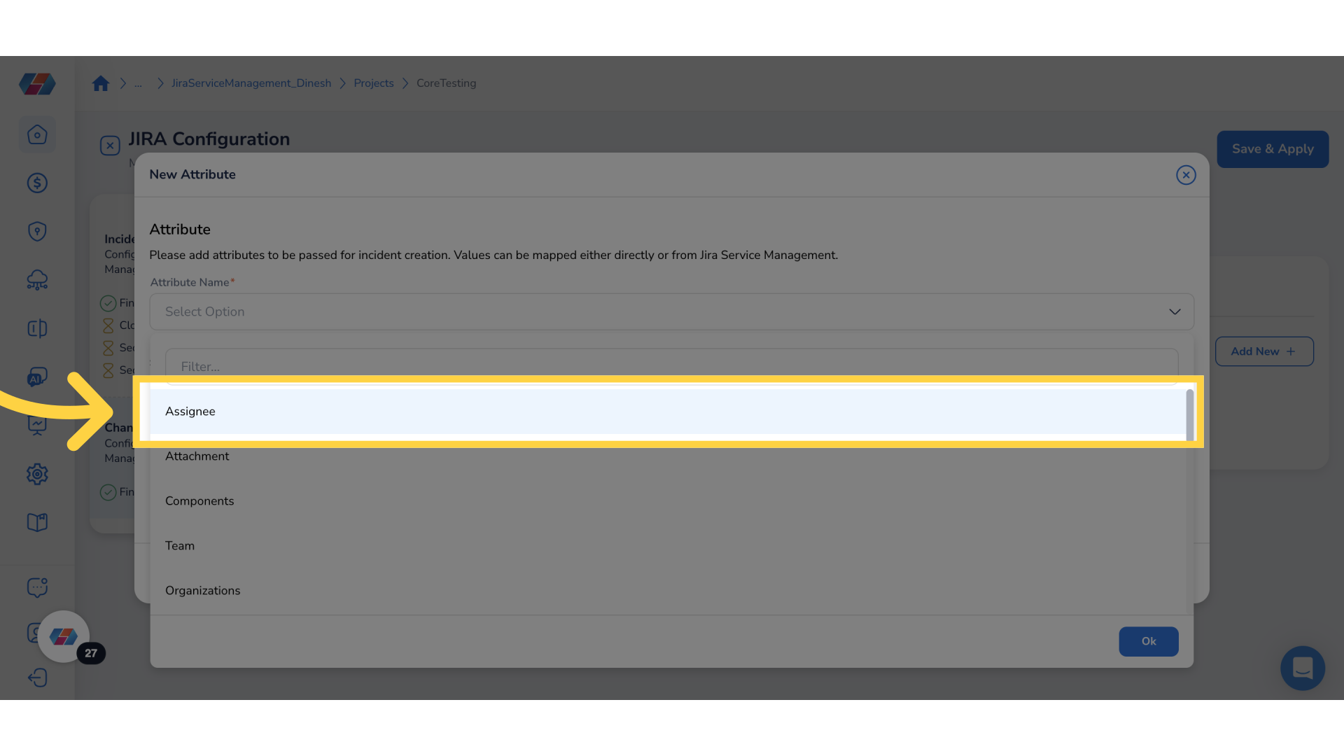 Select 'Assignee'