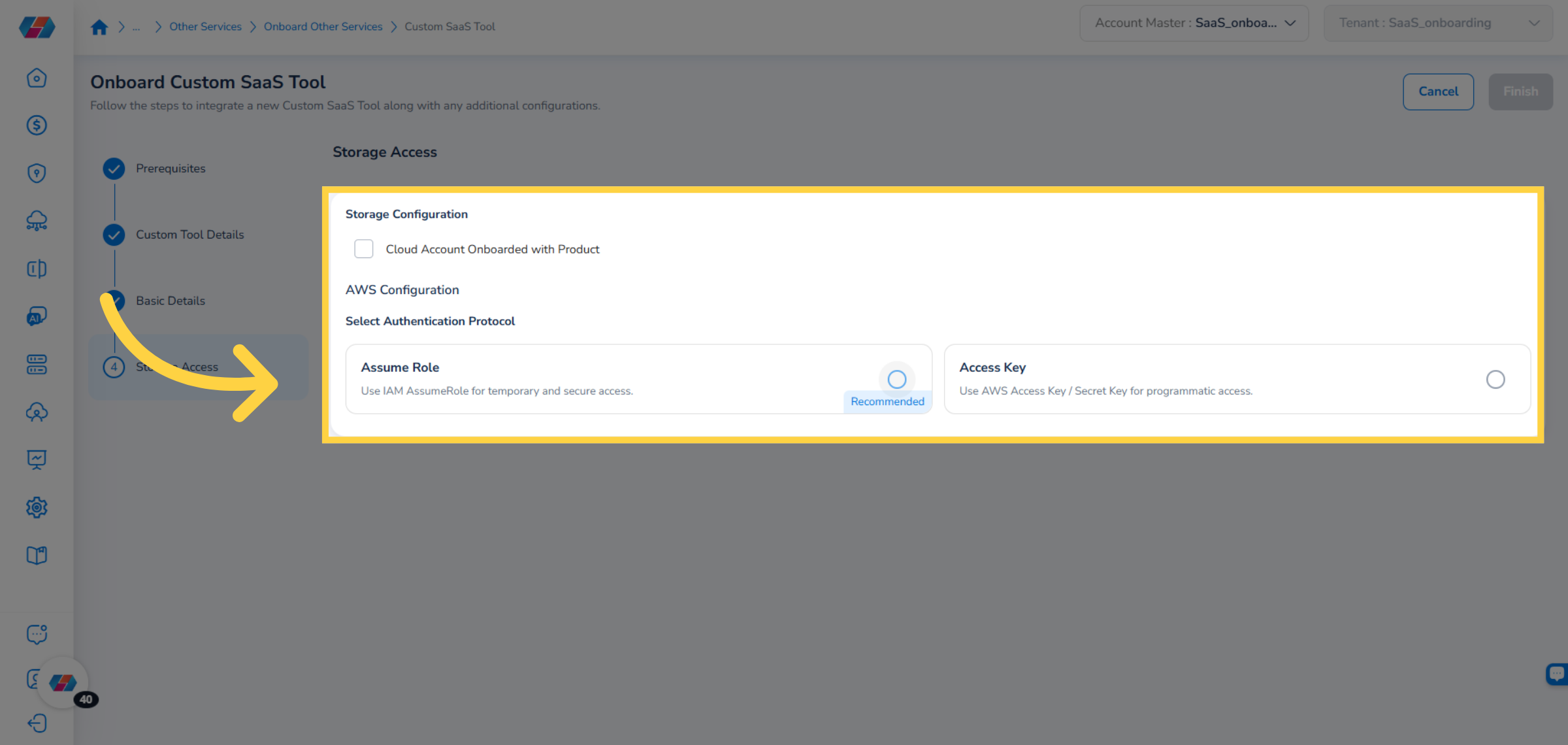 Cloud Account Onboarded with Product Checkbox Not Selected