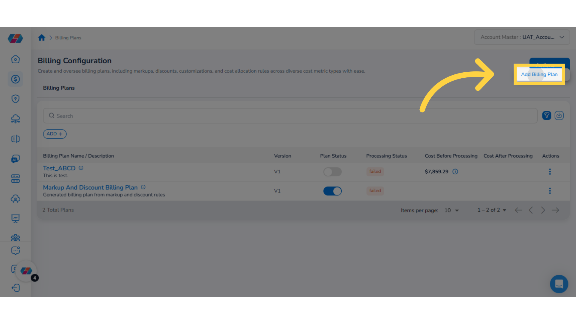 Add a Billing Plan