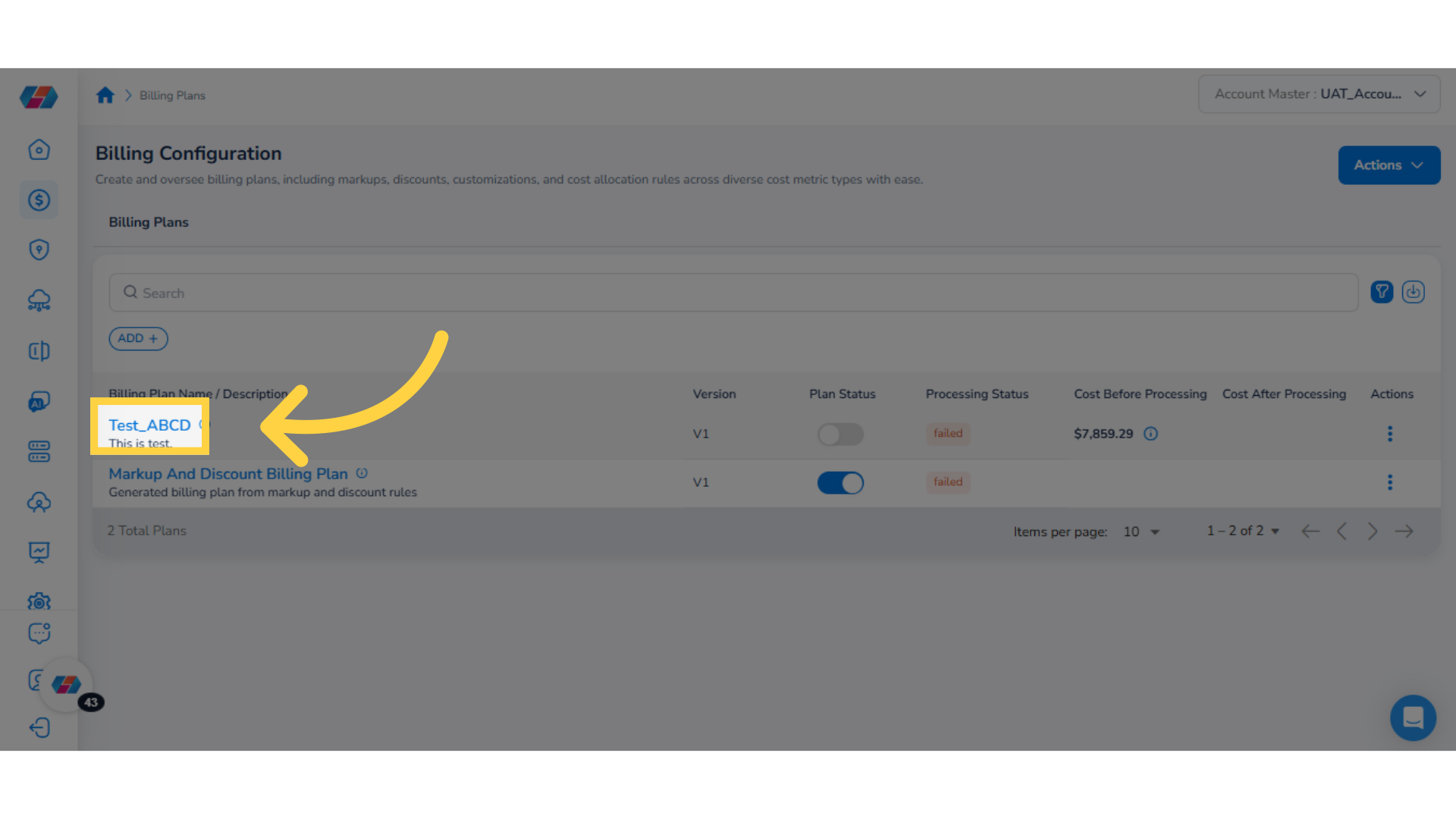 View Billing Plan Details