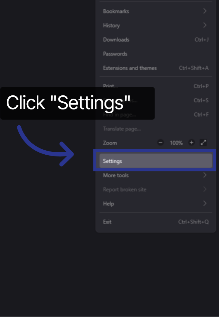 Click Settings