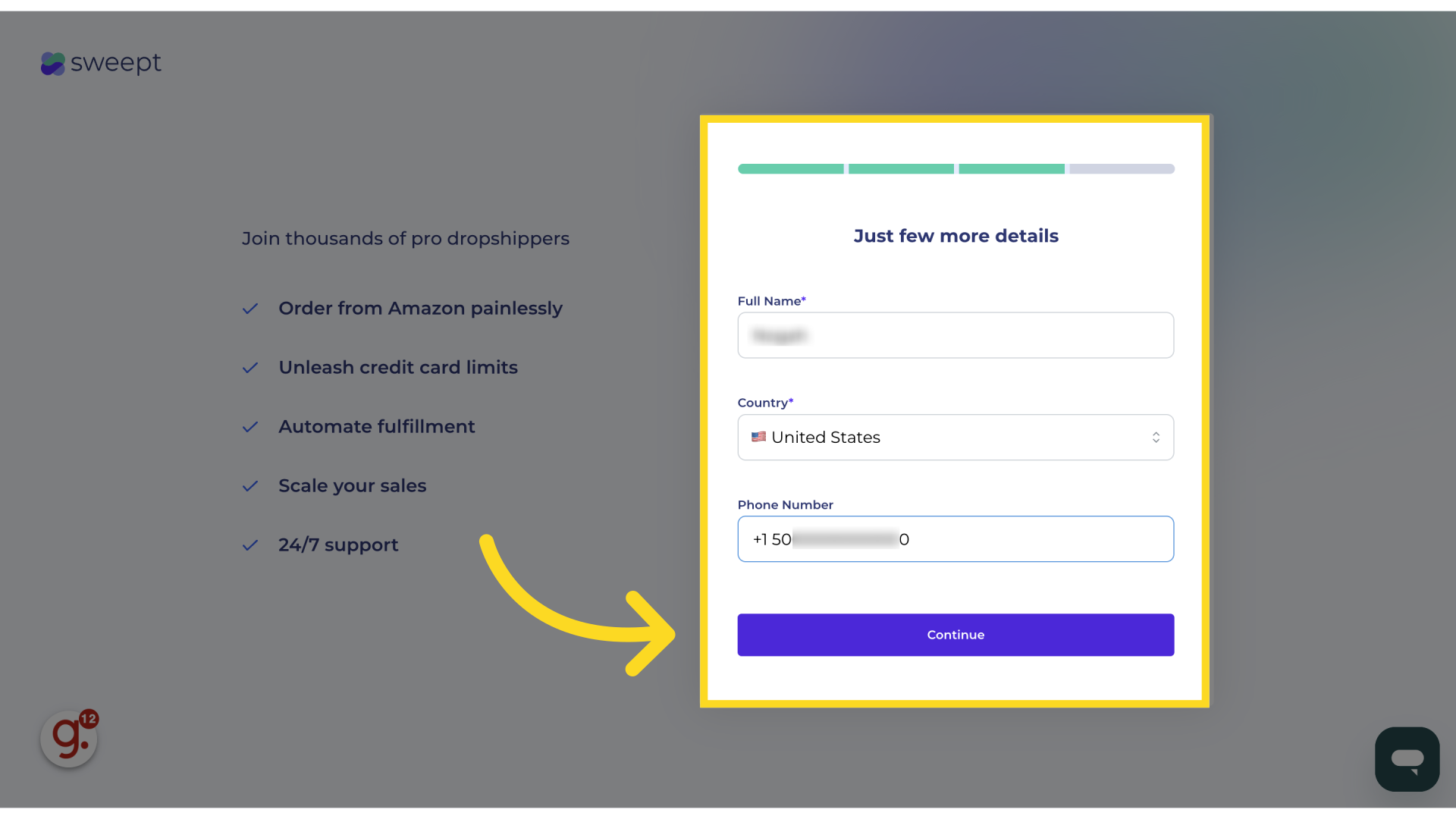 Click 'Continue'