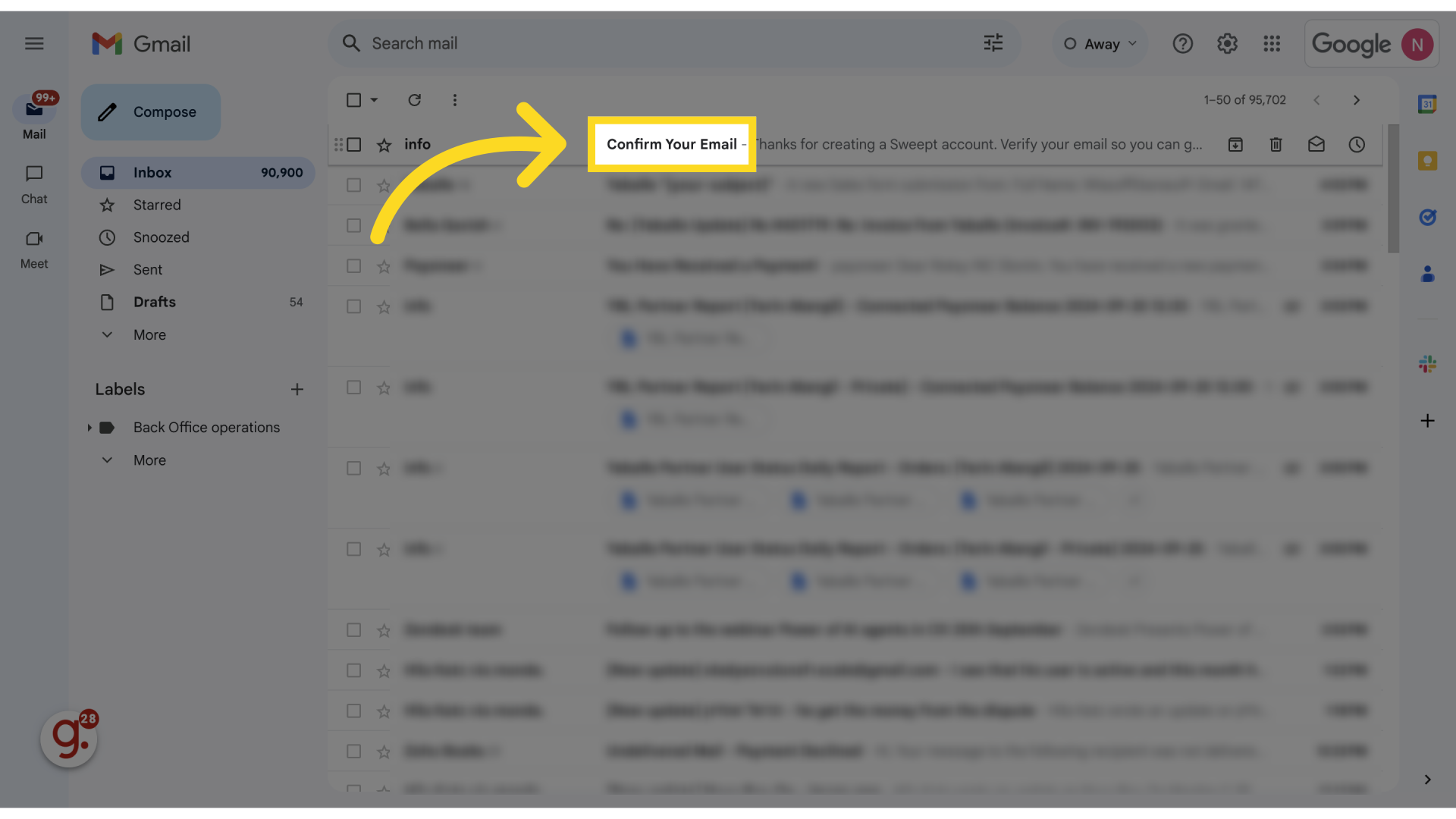 Click 'Confirm Your Email'