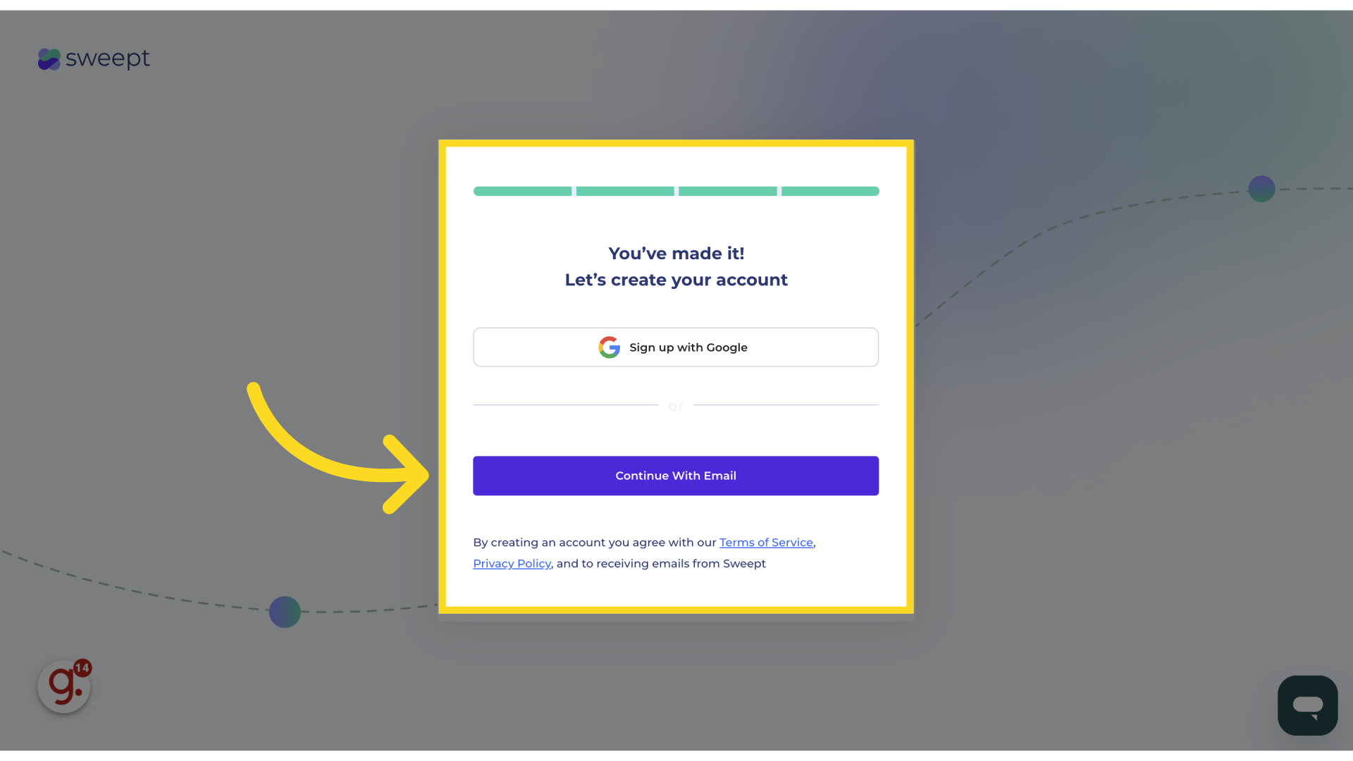 Click 'Continue With Email'