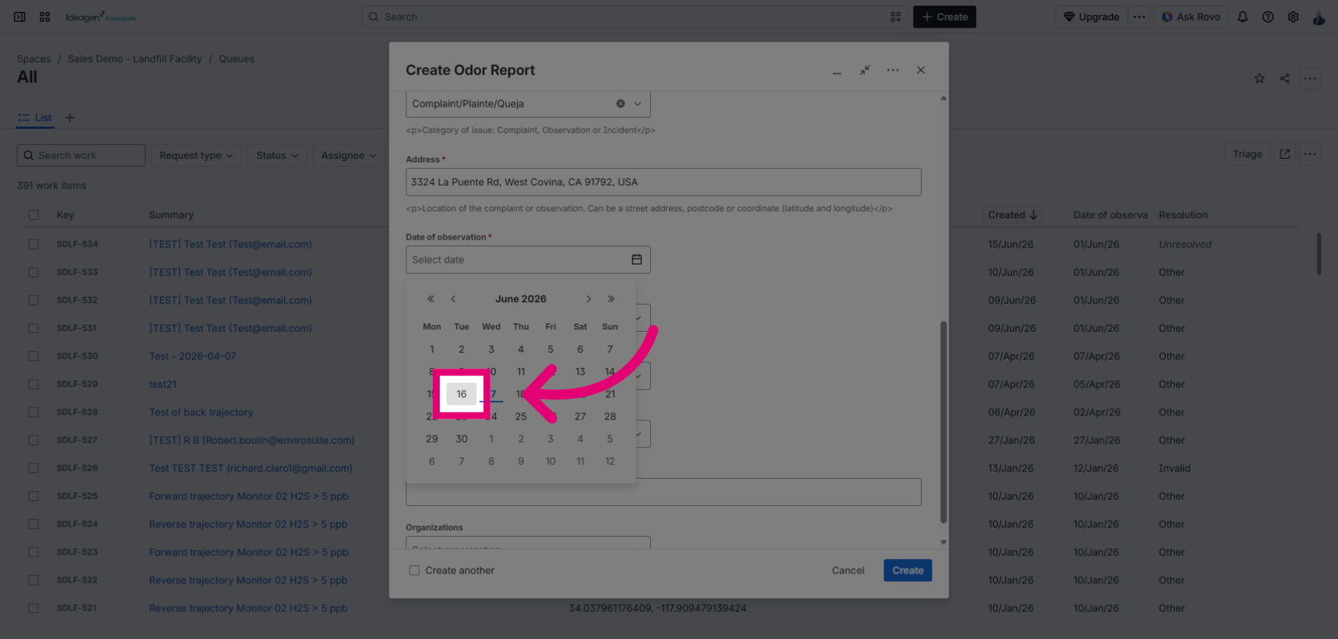 Select Complaint Date