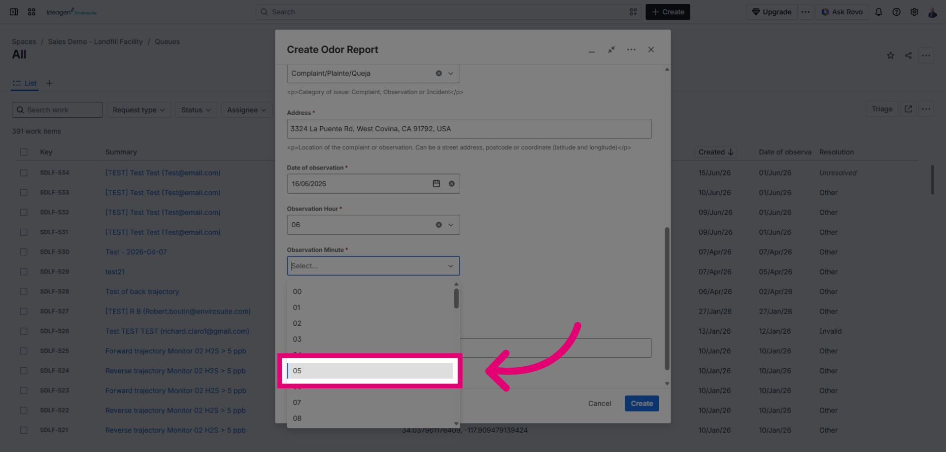 Select Minute