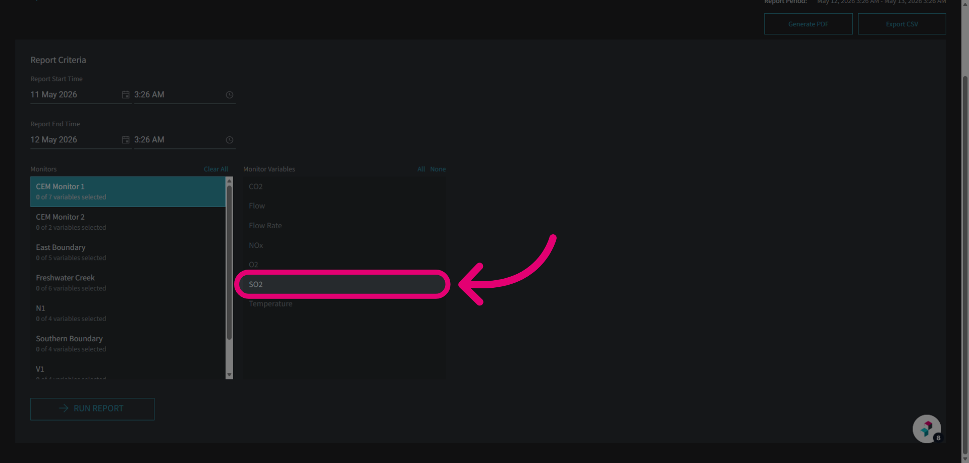 Select a variable