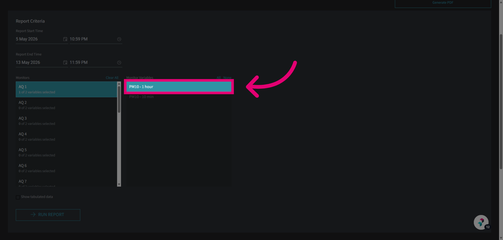 Select Parameter