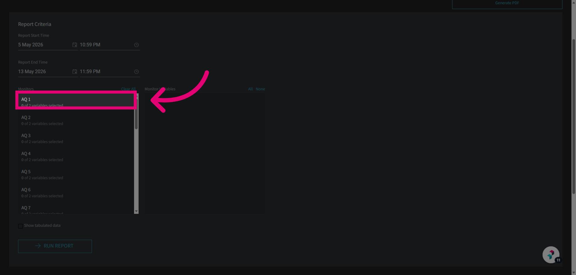 Choose Monitor