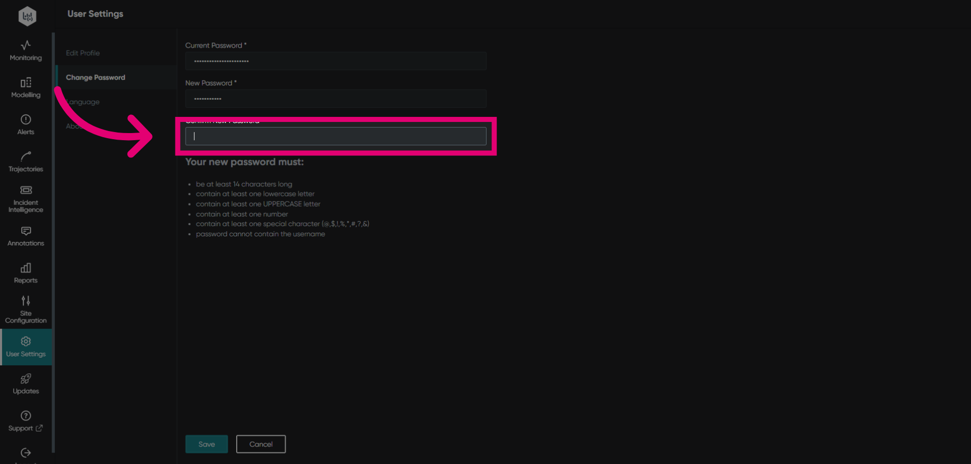 Select Confirm Password Field