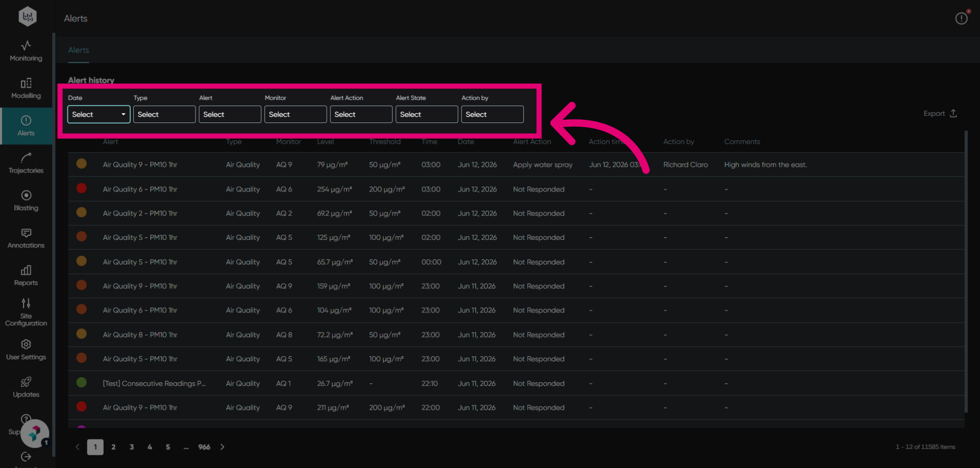 Select filters
