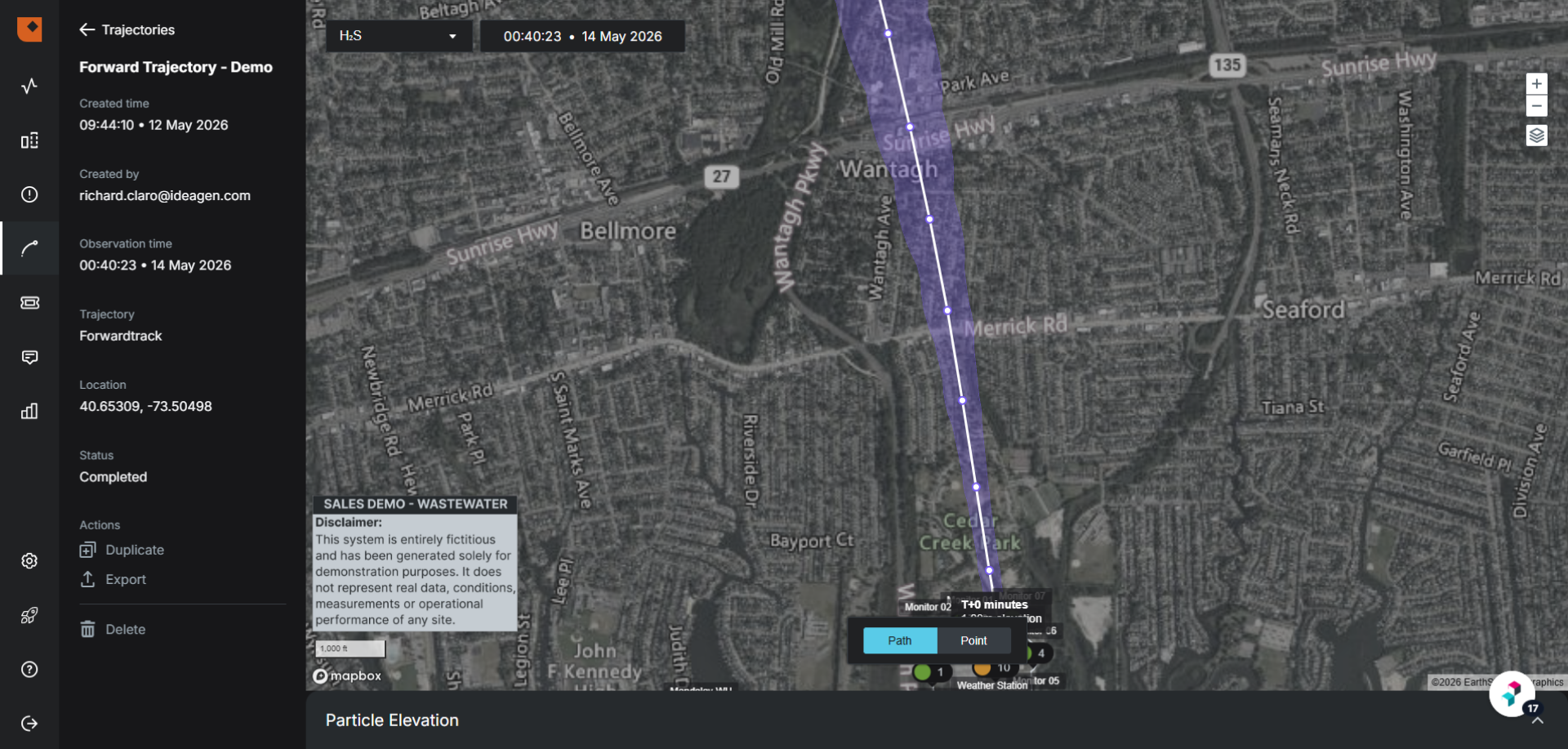 View configured forward trajectory