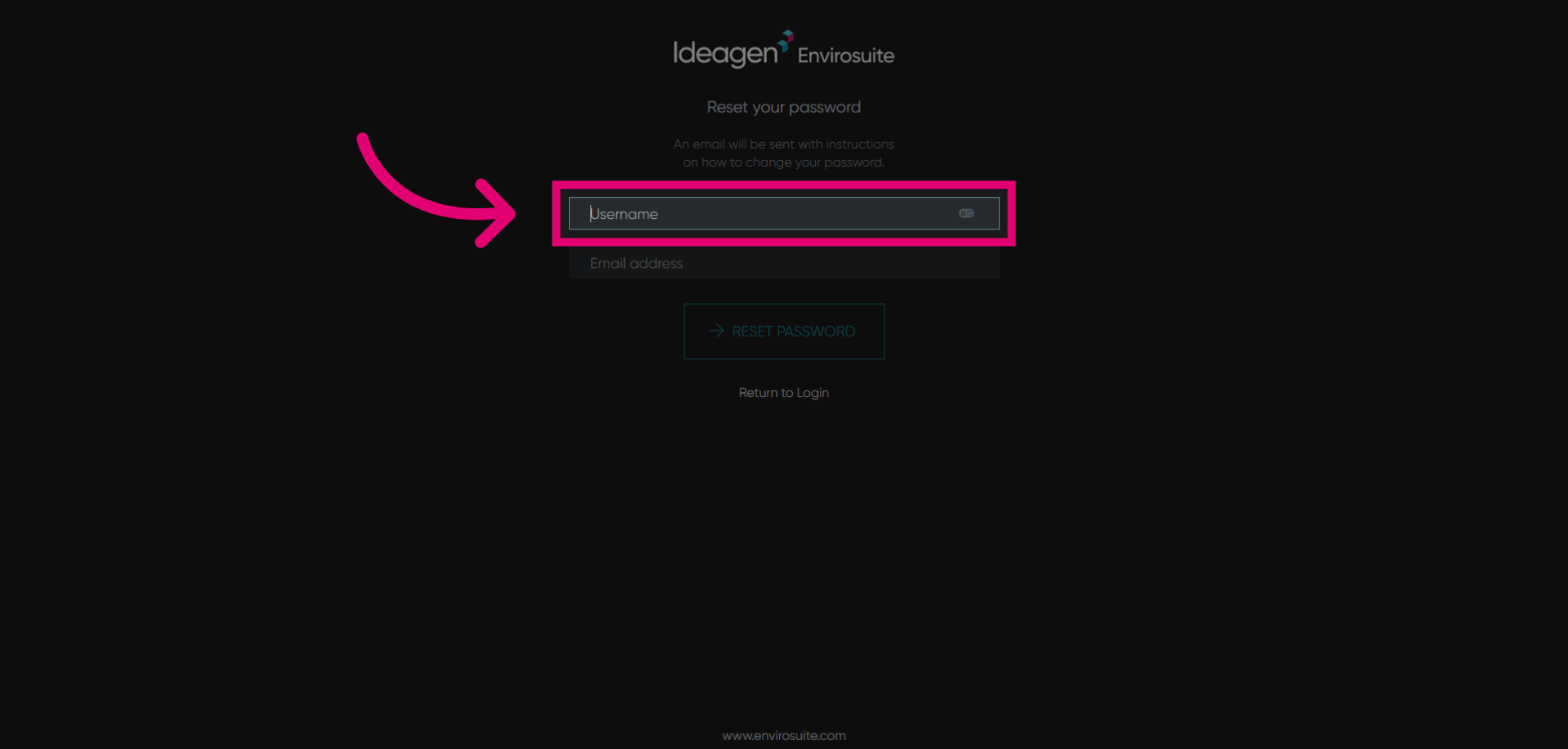 Select Username Option