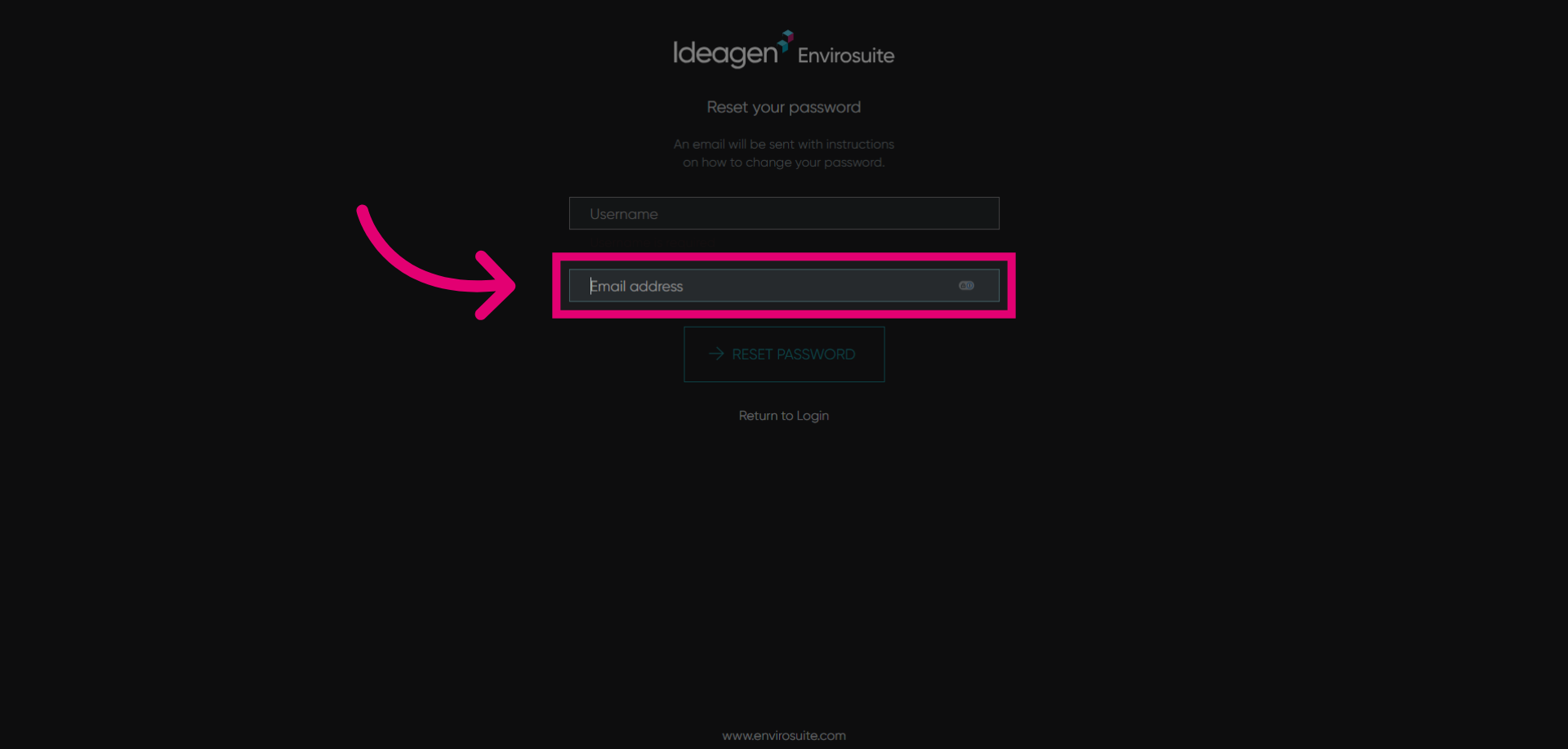 Choose Email Address Option
