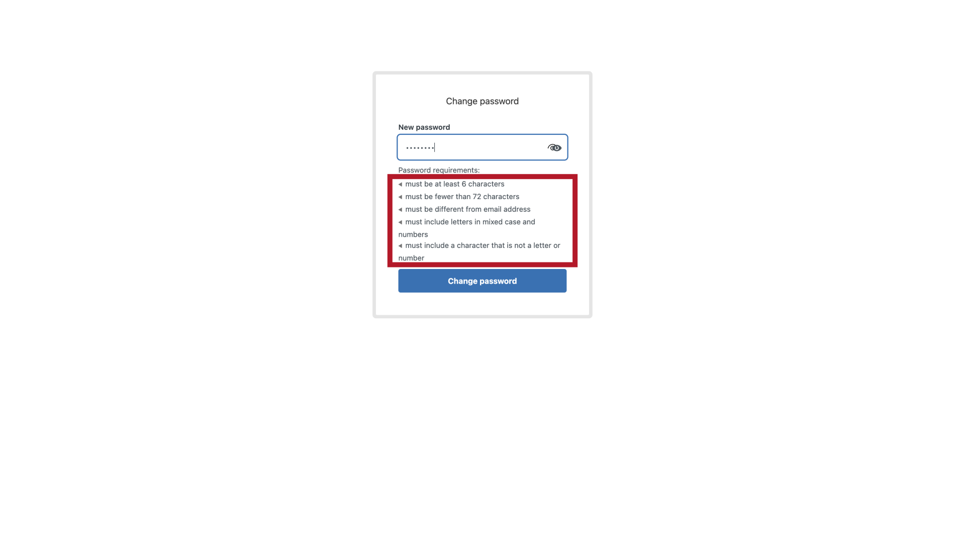 Password Requirements 