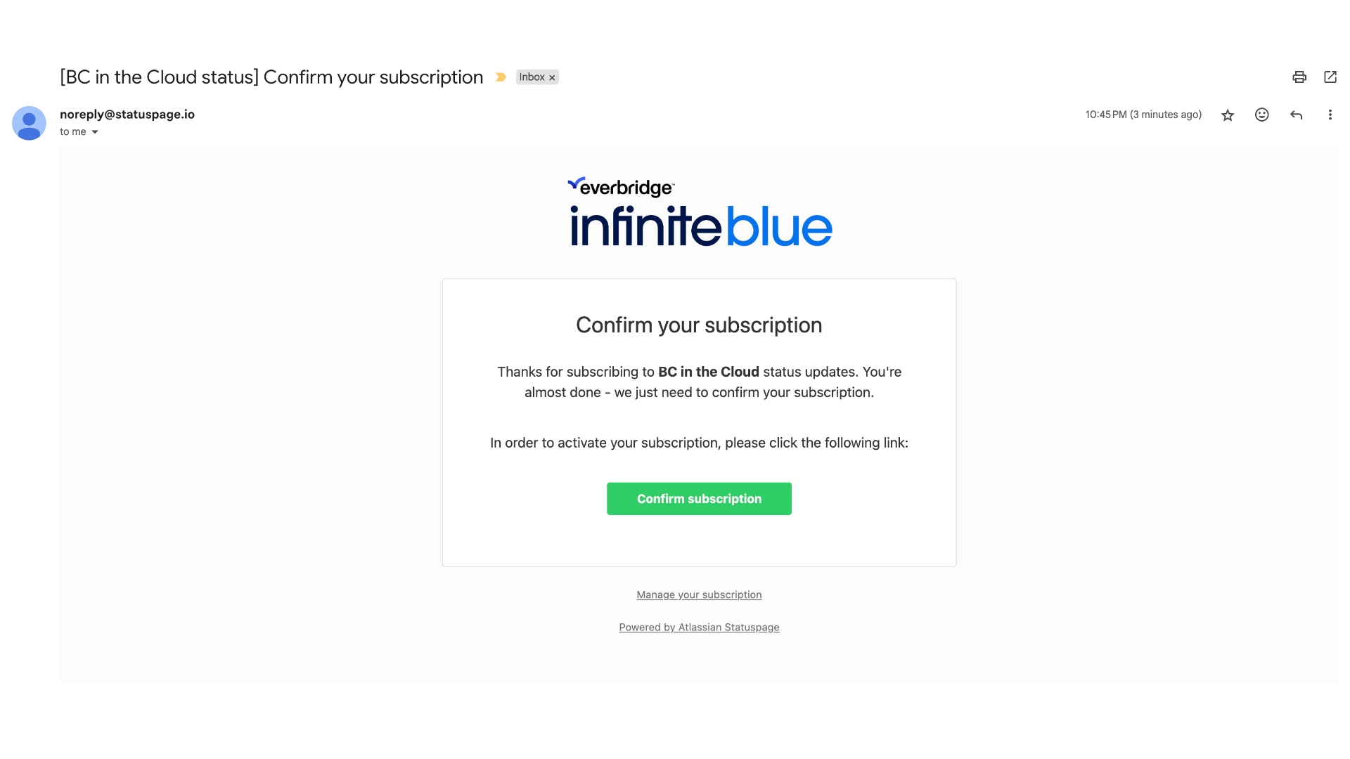 Confirmation Email