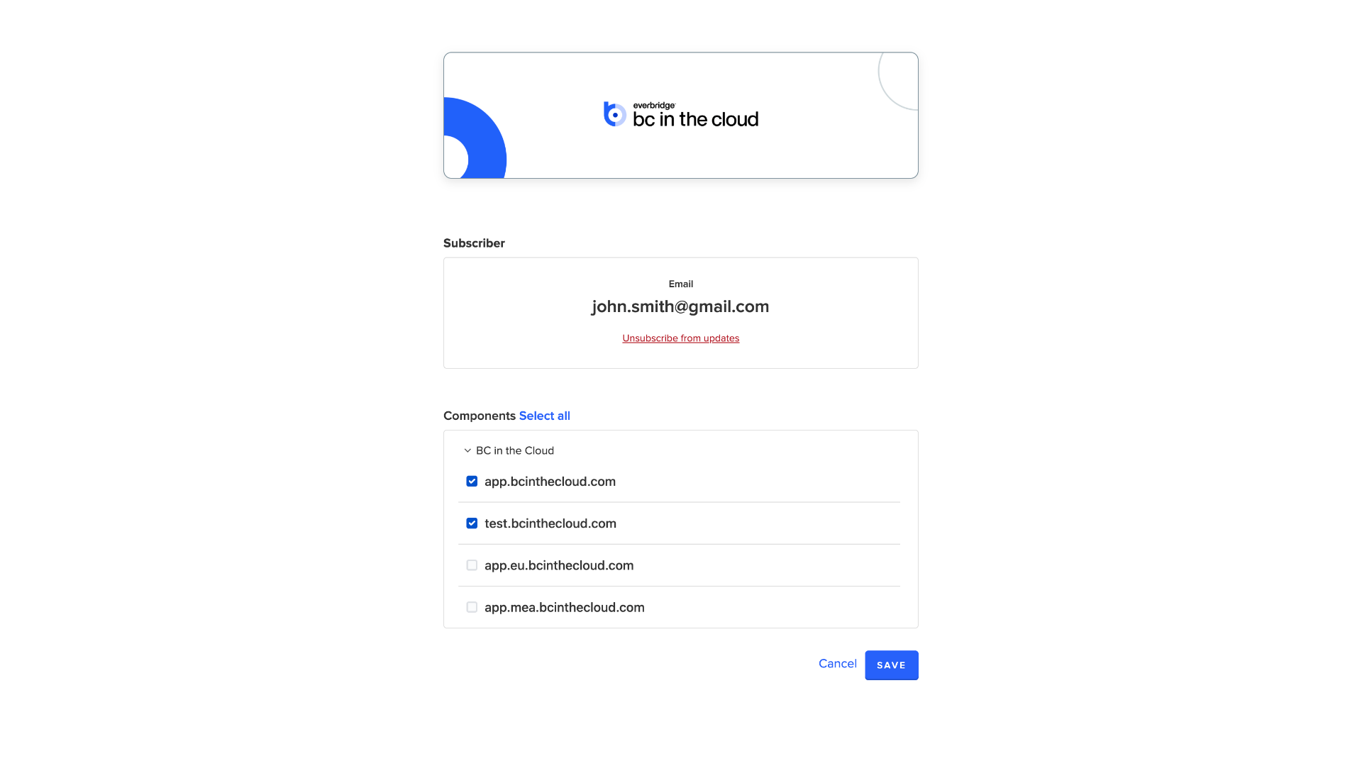 Subscription Settings