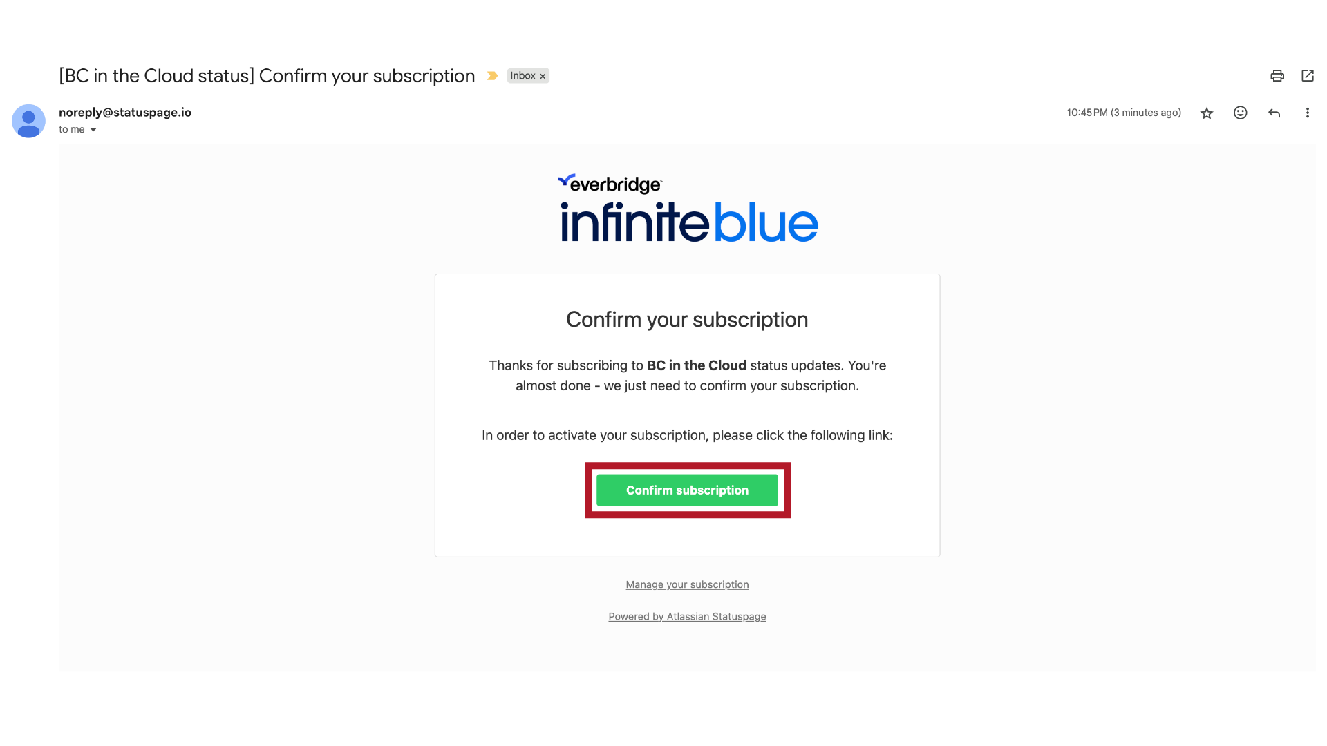 Confirm Subscription