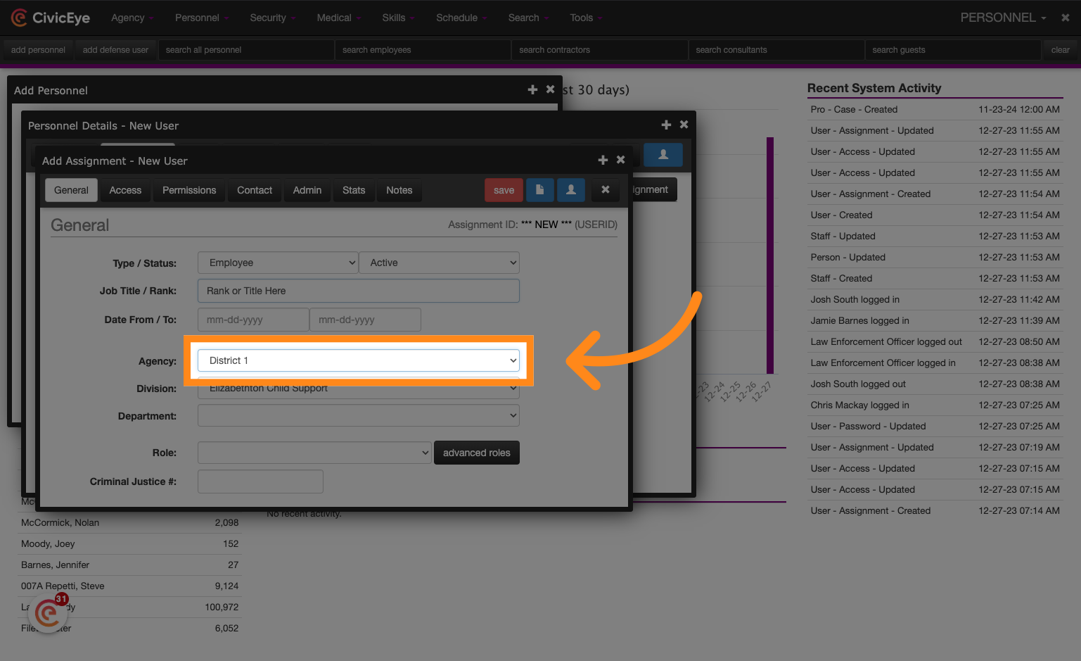 Choose the applicable Agency