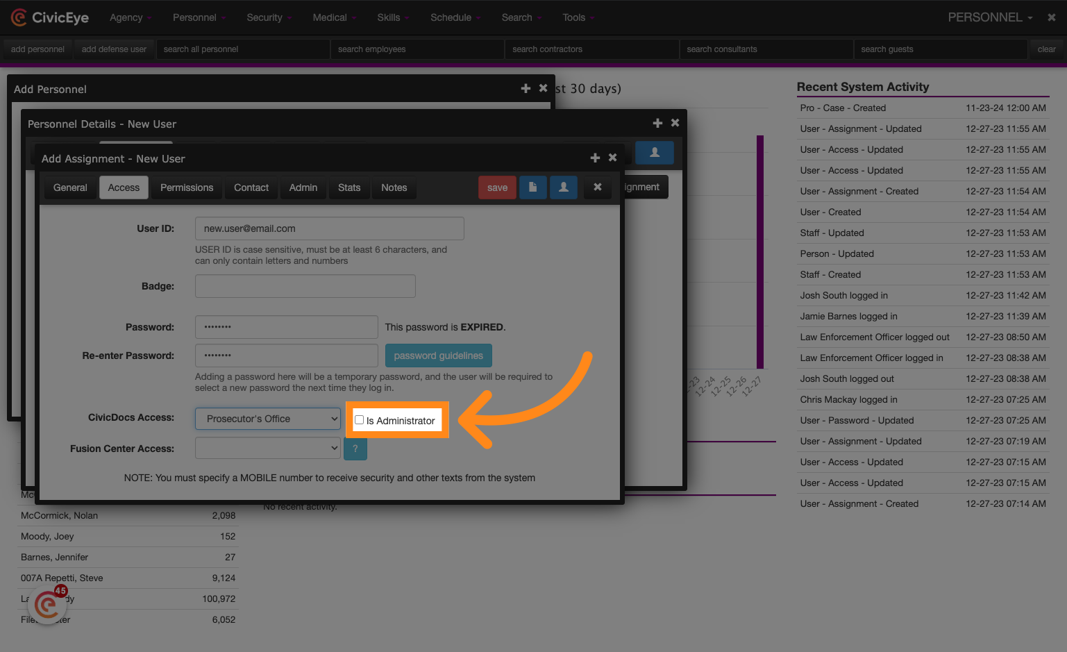 Grant Admin Portal rights to Support Staff users