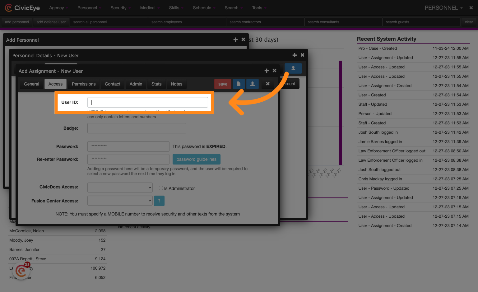 Enter a User ID