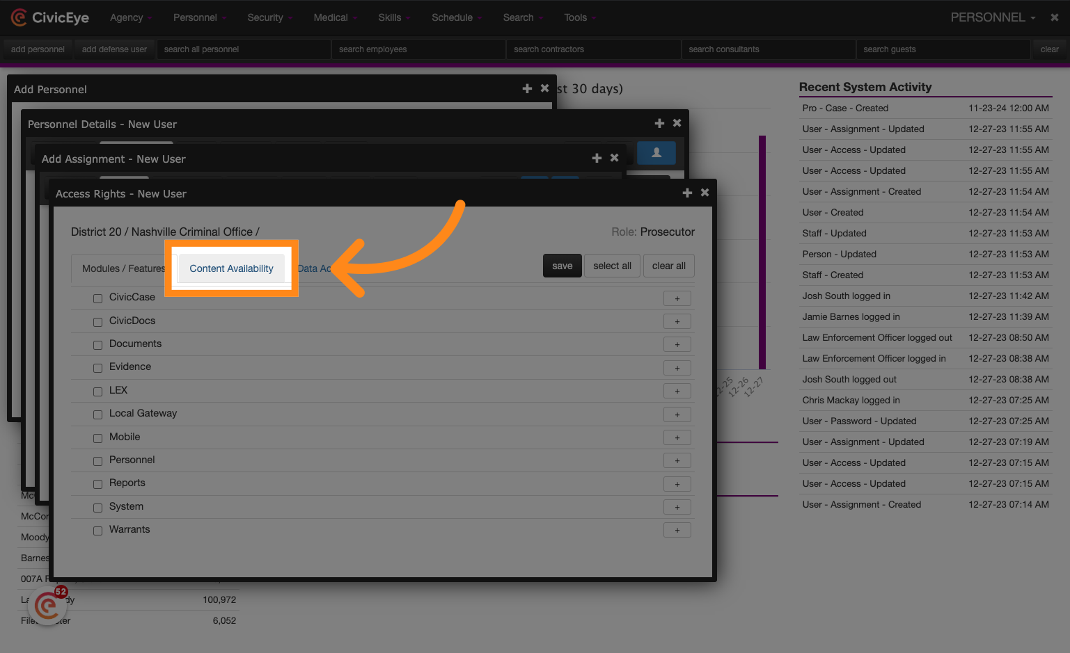 Set Content Availability Access