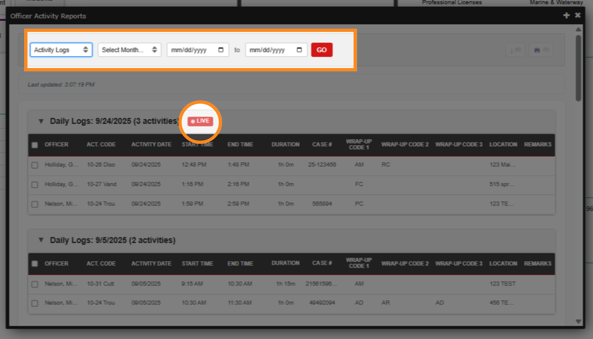 Review and Real Time Monitoring